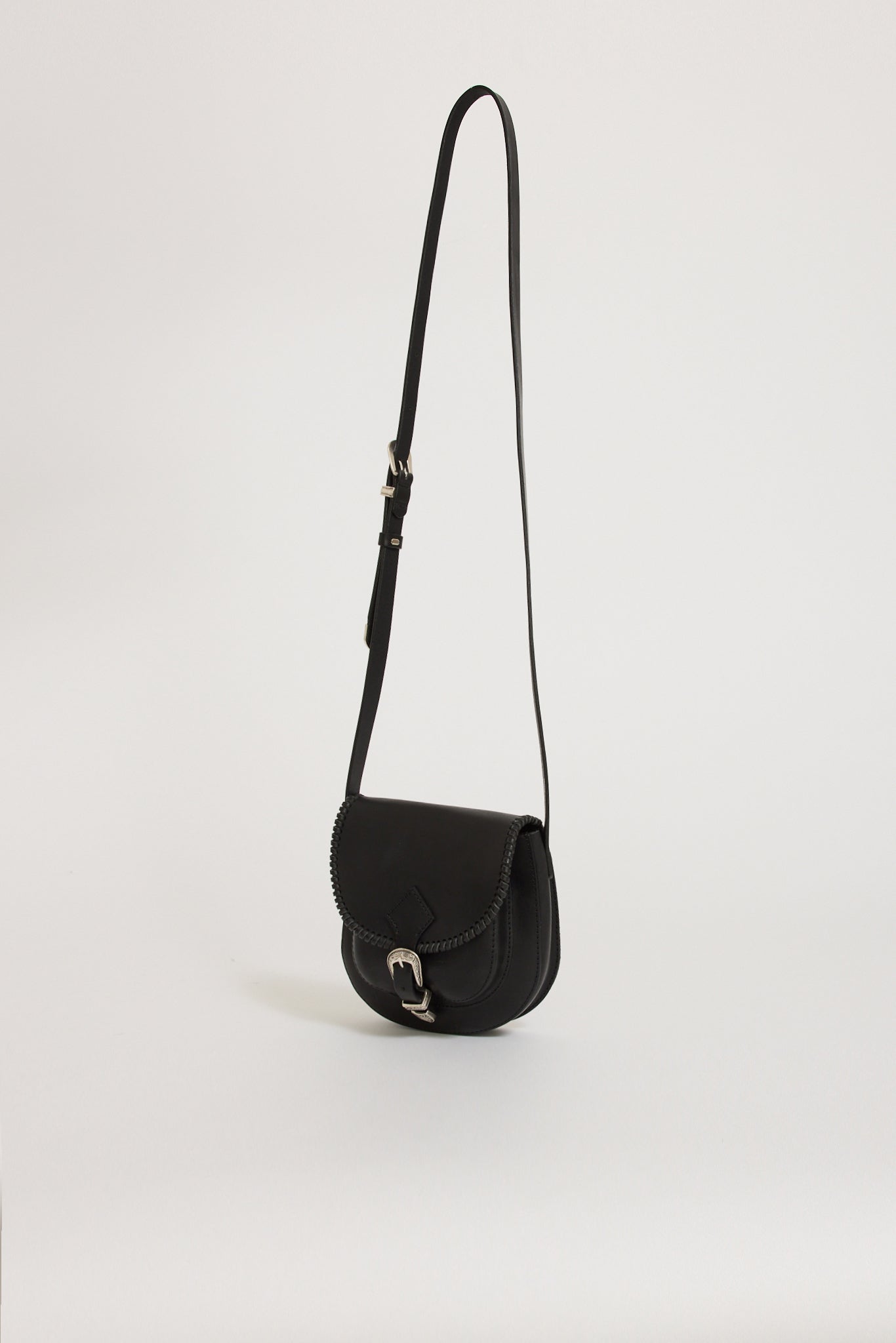 Nudie Jeans Co. | Western Leather Saddle Bag Black | Maplestore