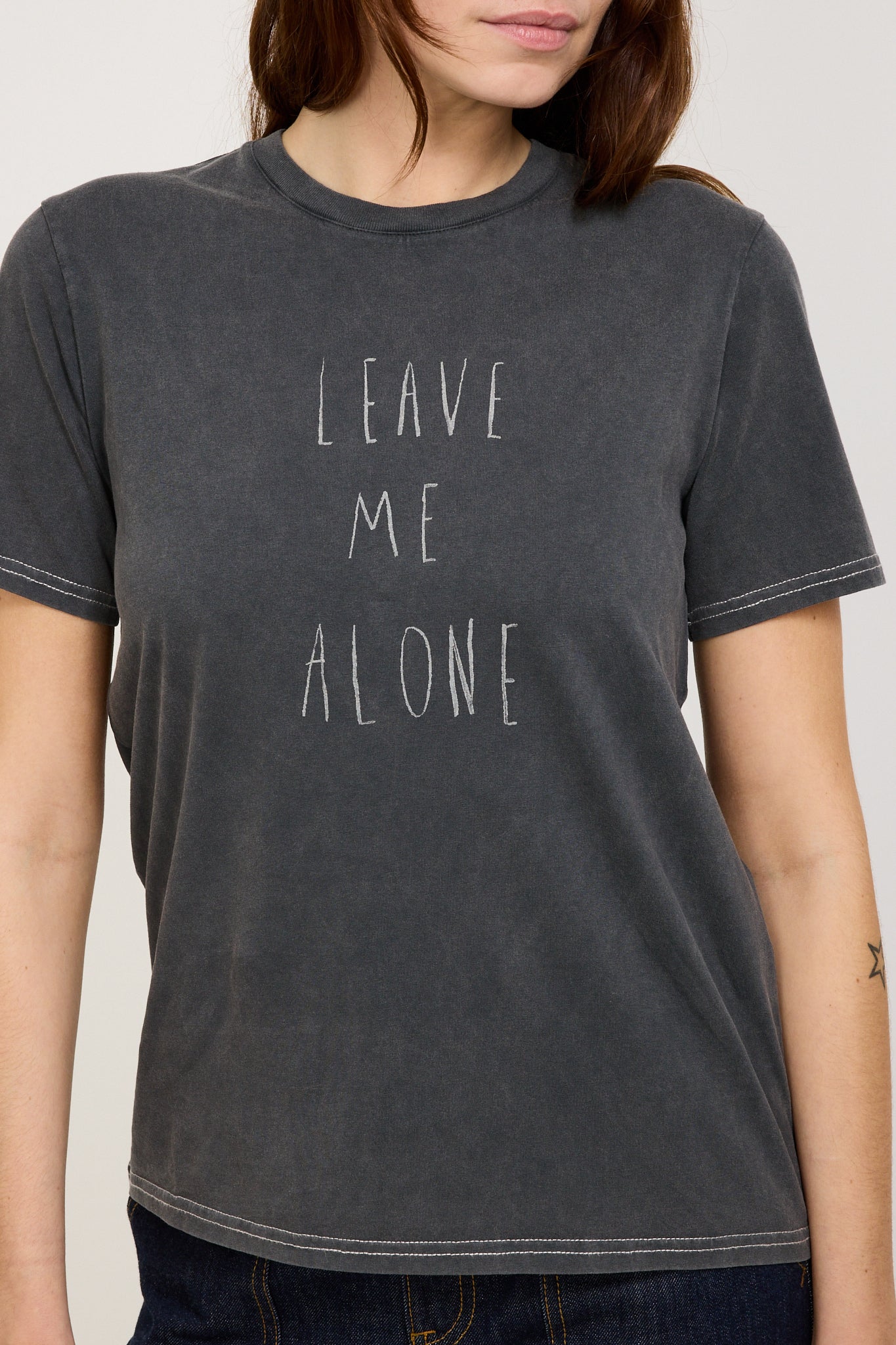 Nudie Jeans Co. | Joni Leave Me Alone Tee Faded Black | Maplestore