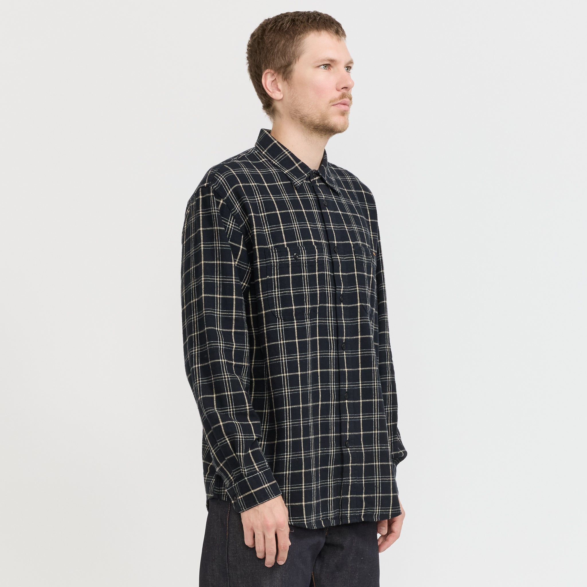Nudie Jeans Co. | Julian Worker Shirt Checked Black | Maplestore
