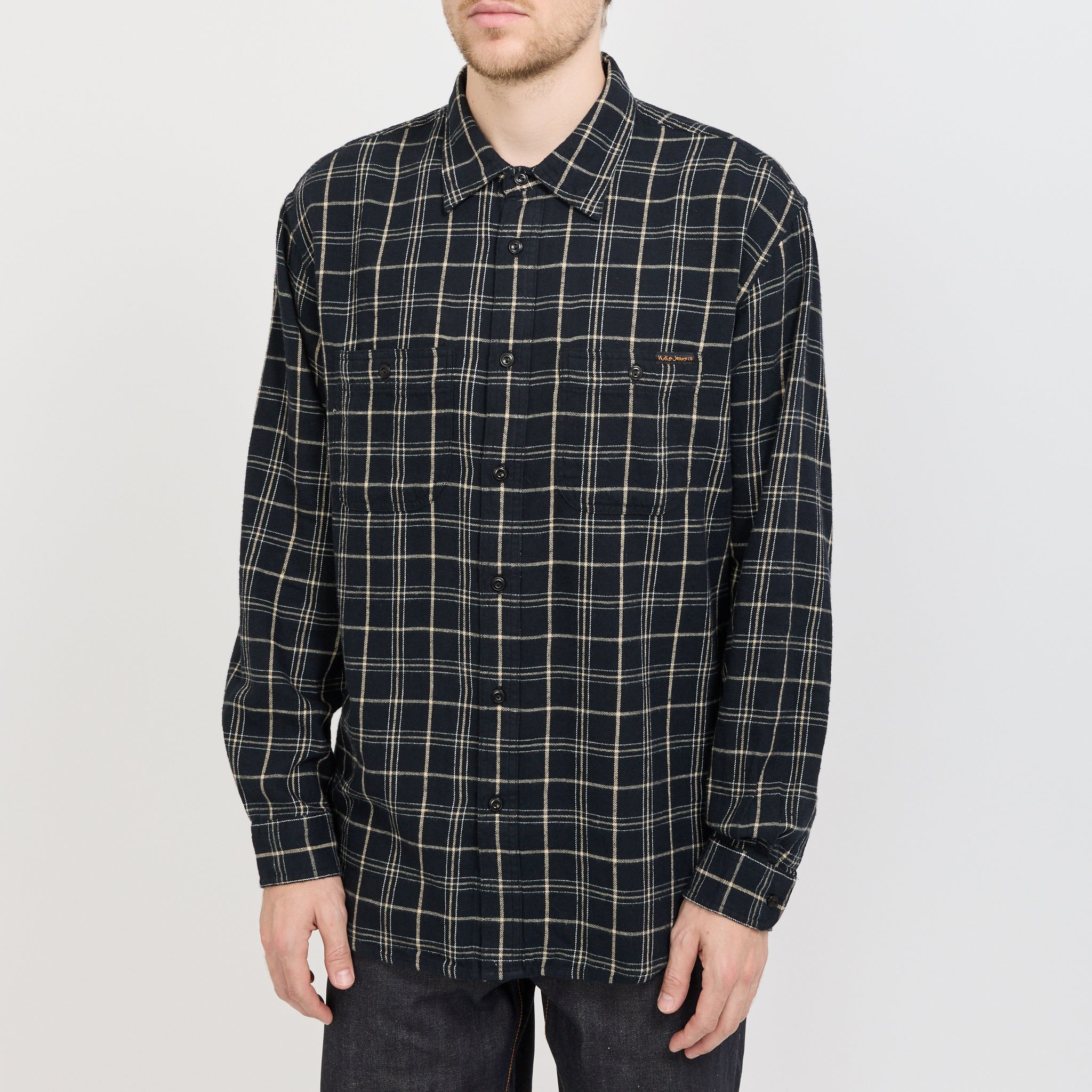 Nudie Jeans Co. | Julian Worker Shirt Checked Black | Maplestore