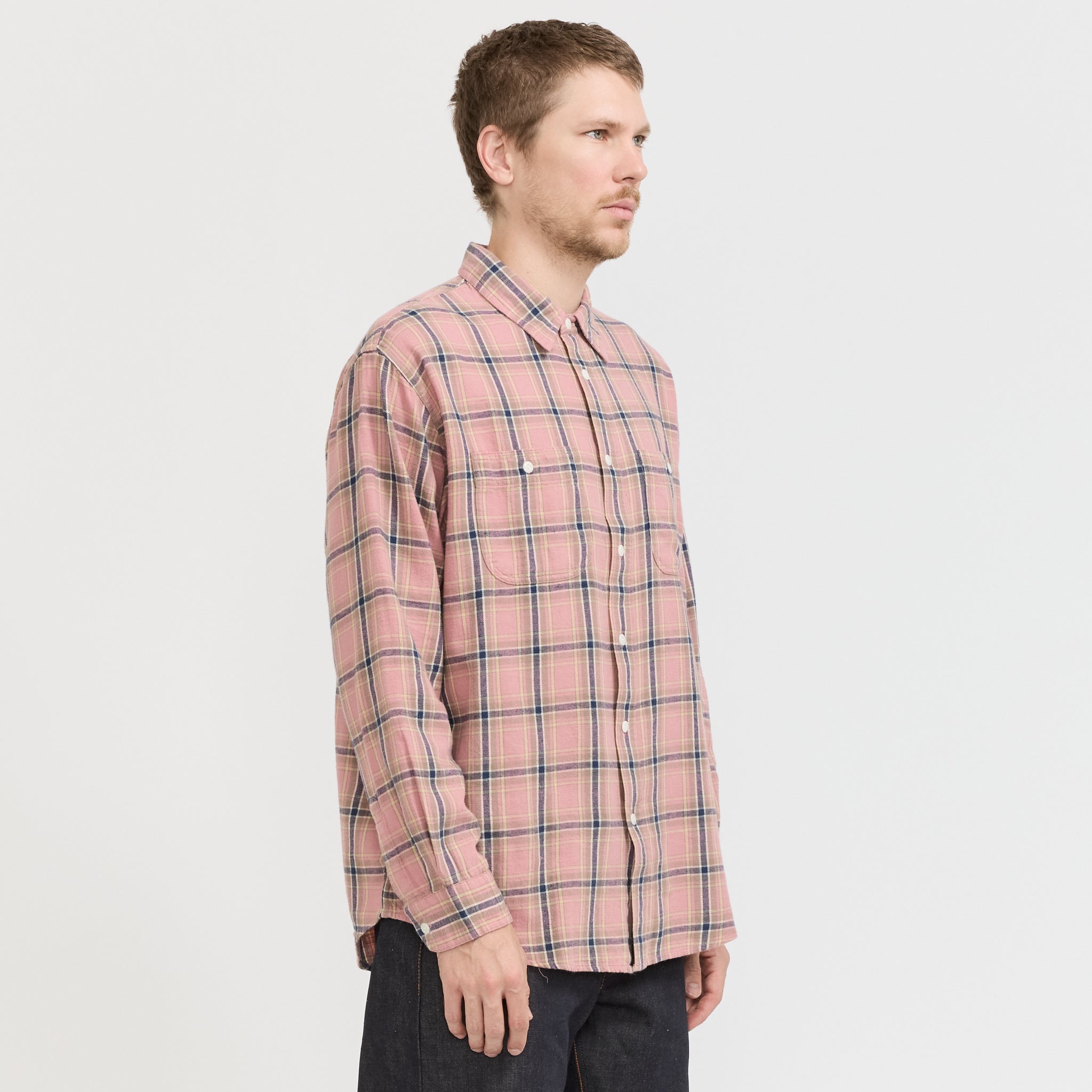Nudie Jeans Co. | Julian Worker Shirt Checked Pink | Maplestore