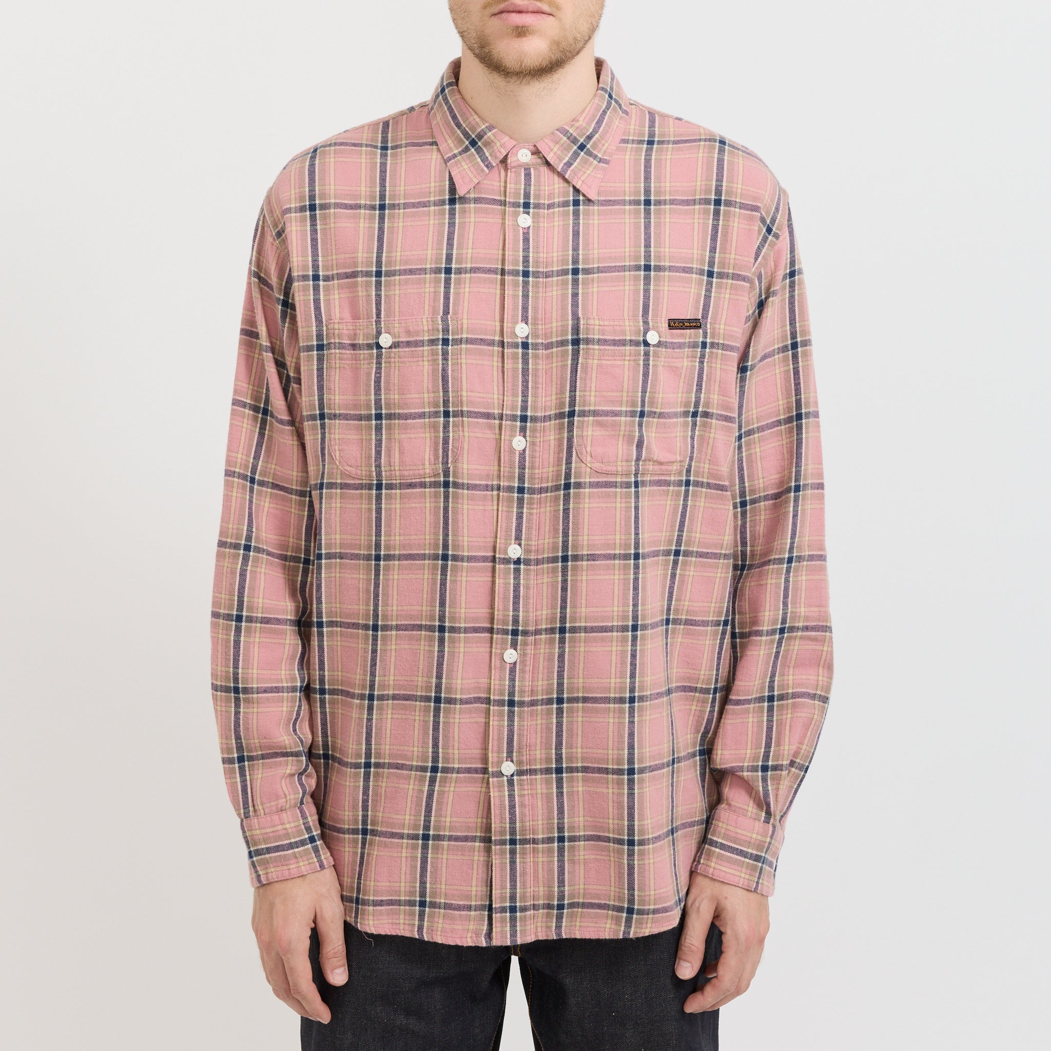 Nudie Jeans Co. | Julian Worker Shirt Checked Pink | Maplestore
