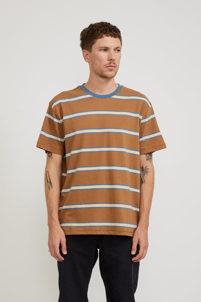 Nudie Jeans Co. | Leffe 90's Stripe T-Shirt Tobacco | Maplestore