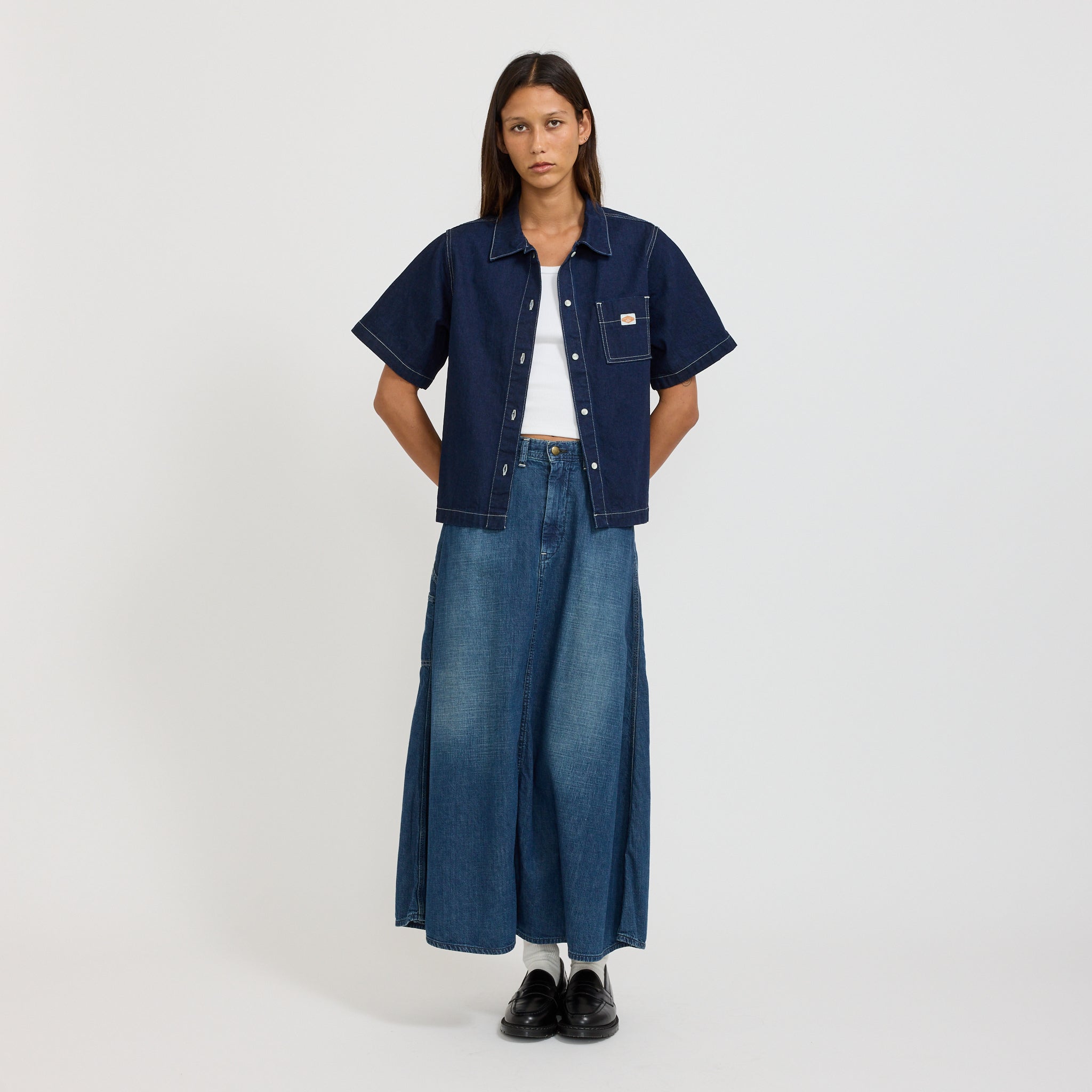 Lina Painter Denim Shirt Dark Blue