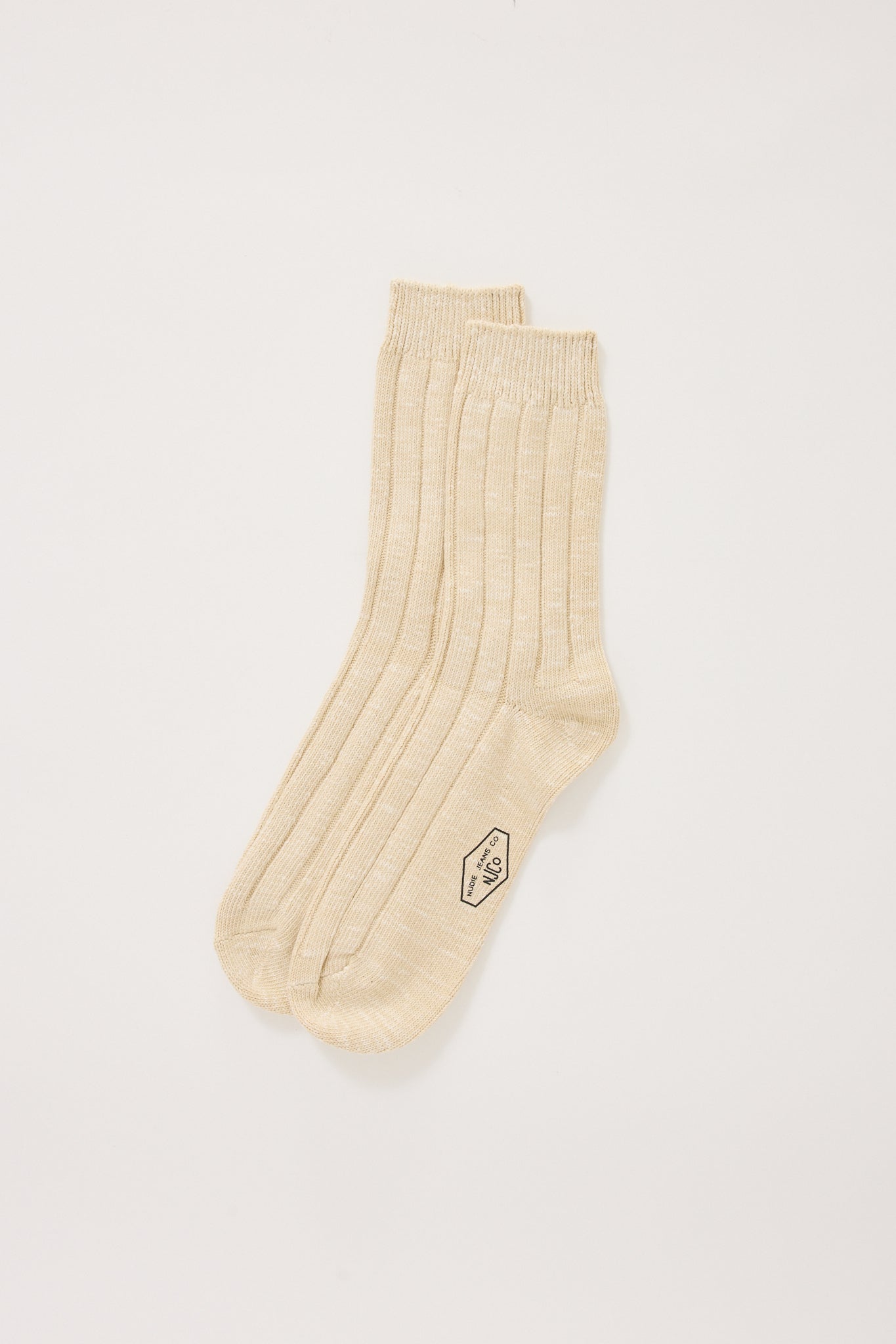 Broad Rib Socks Ecru