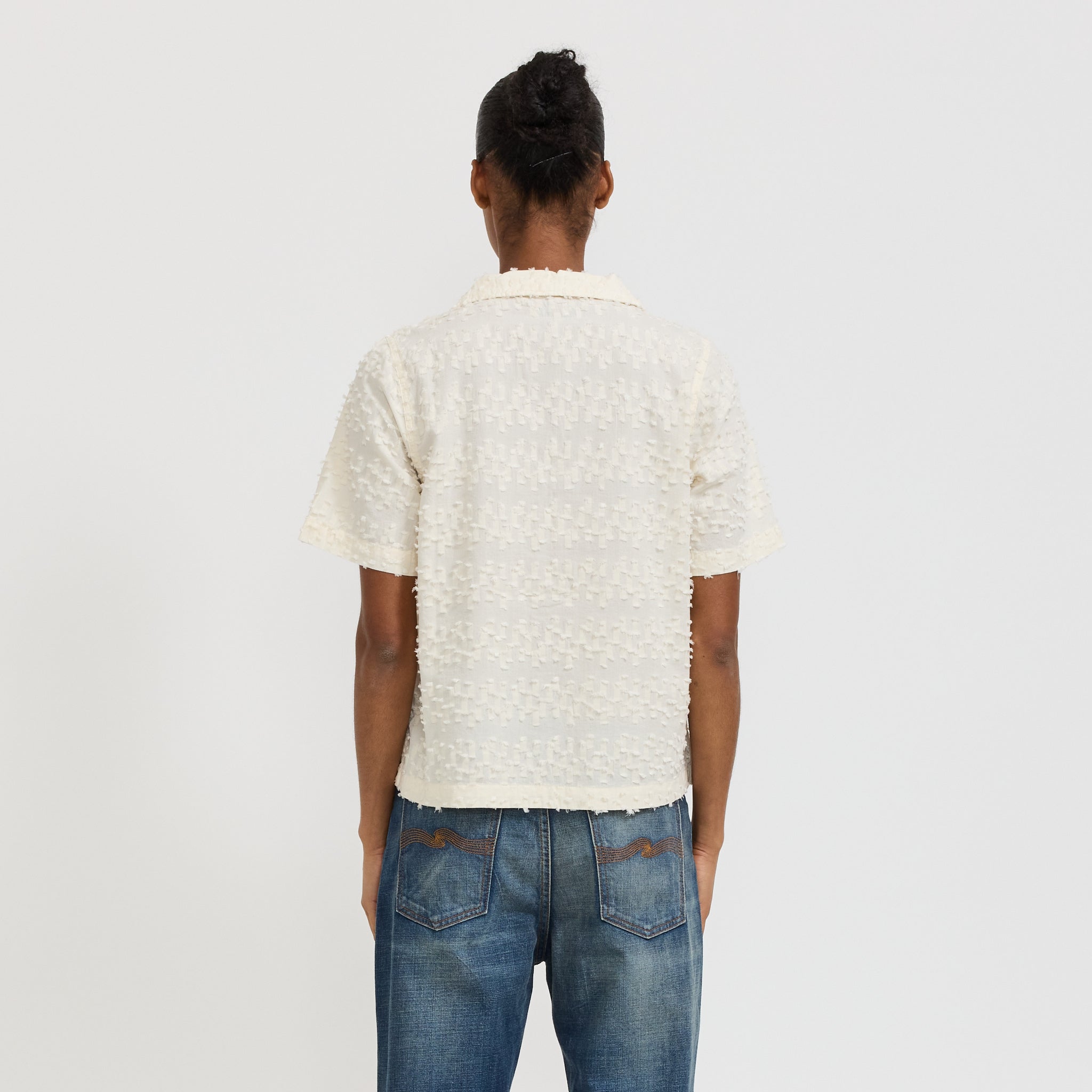 Moa Tie Fringe Shirt Off White