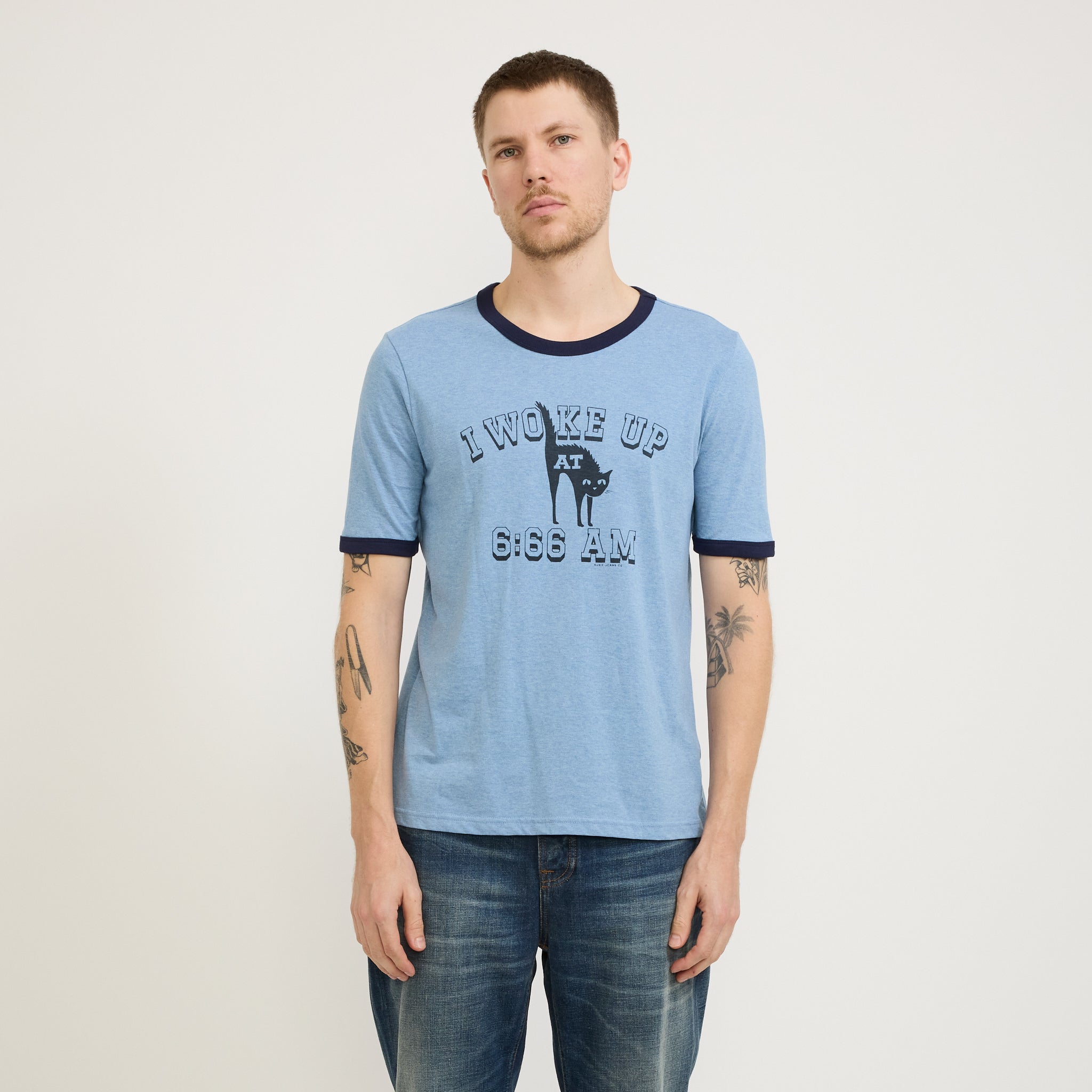 Nudie Jeans Co. | Ricky 6-66 Ringer T-Shirt Bluemelange | Maplestore