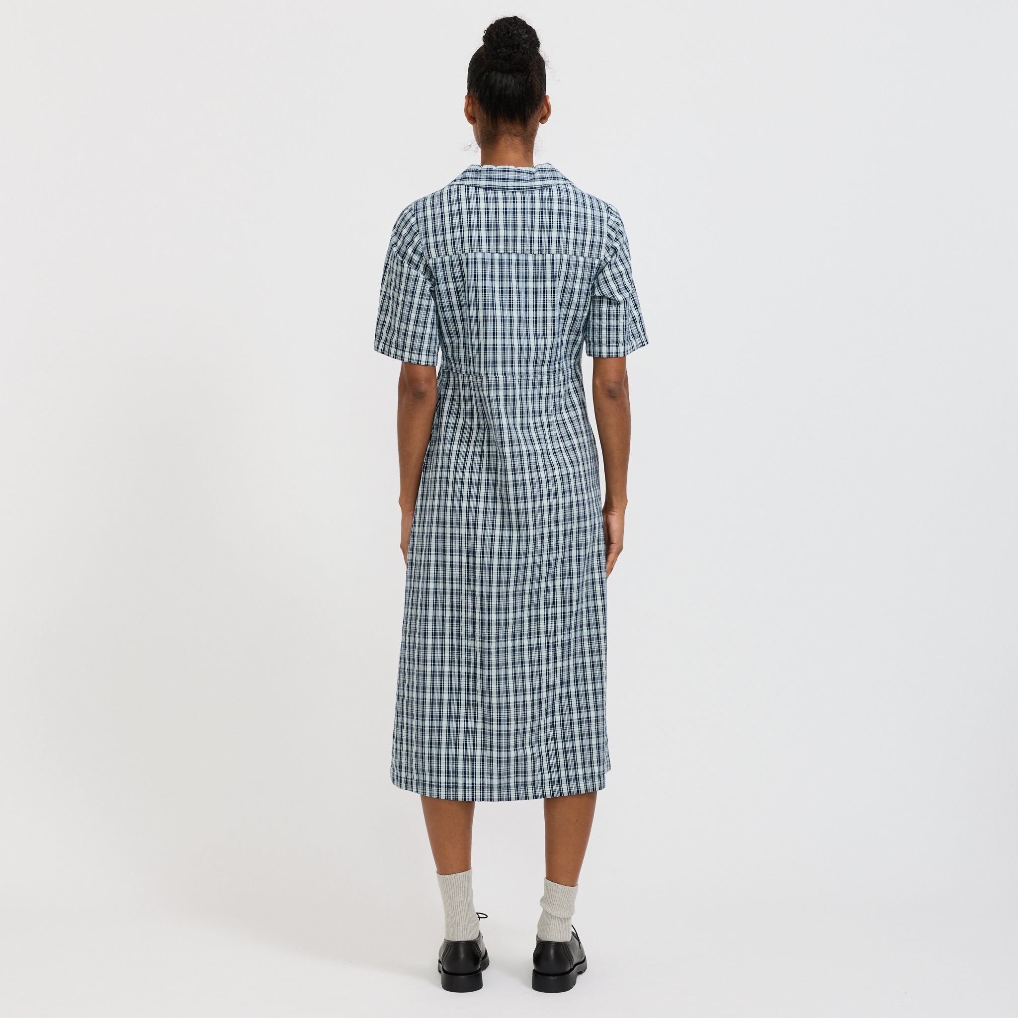 Ronja Dress Indigo Seersucker