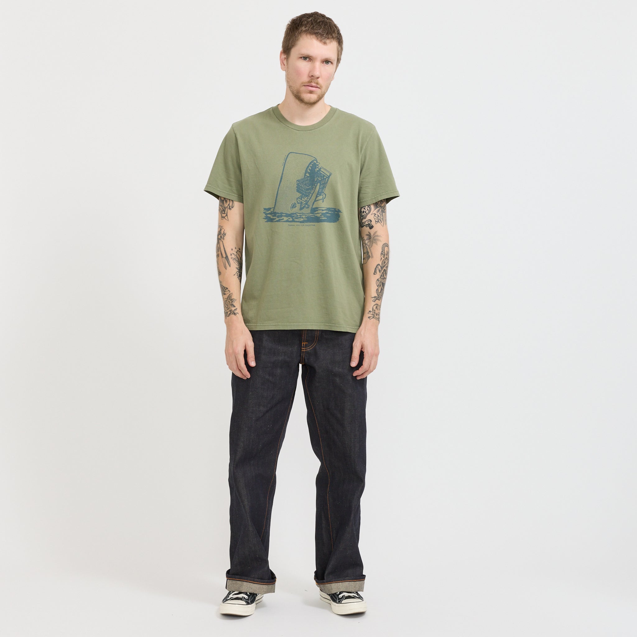 Nudie Jeans Co. | Roy Shop-Chop T-Shirt Green | Maplestore