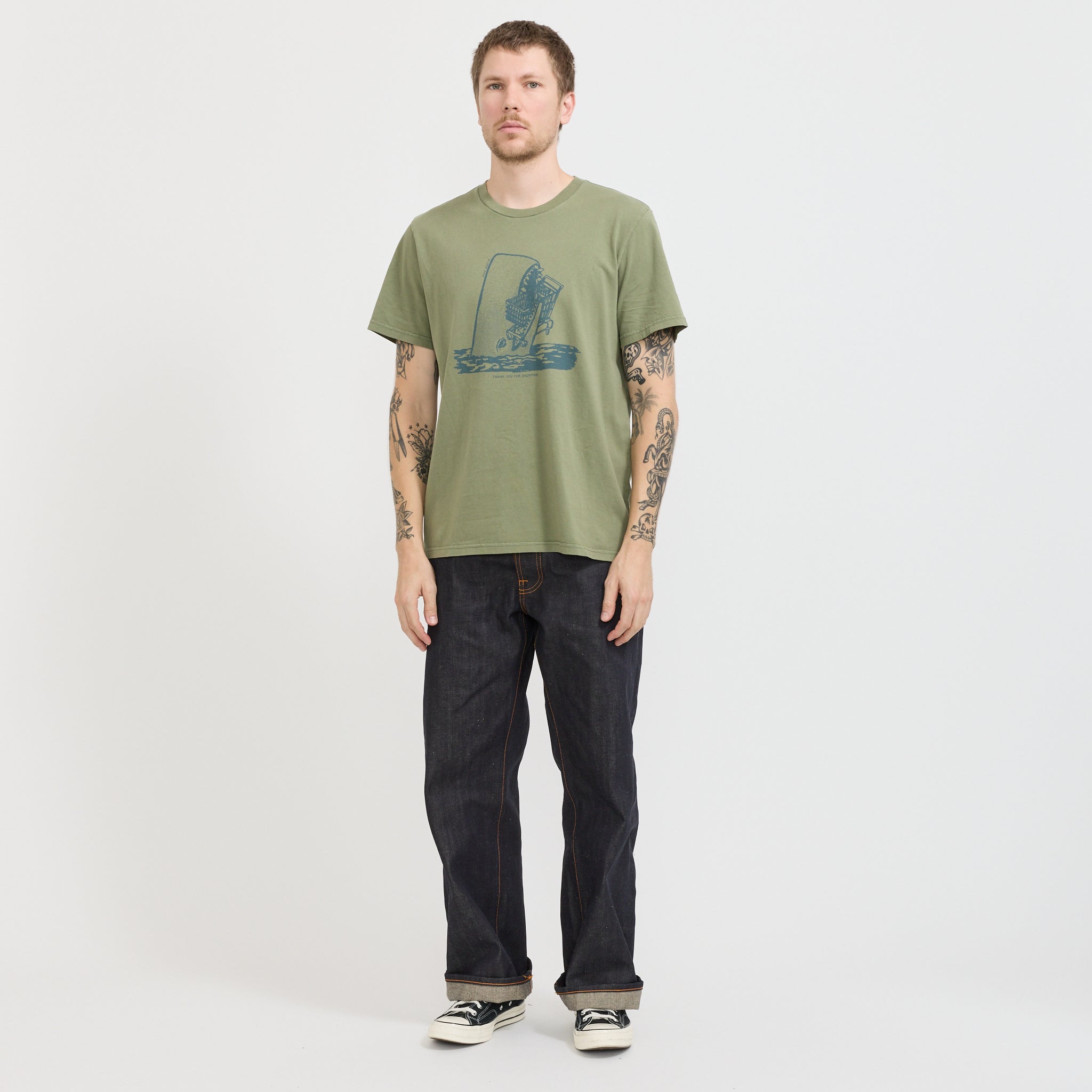 Nudie Jeans Co. | Roy Shop-Chop T-Shirt Green | Maplestore