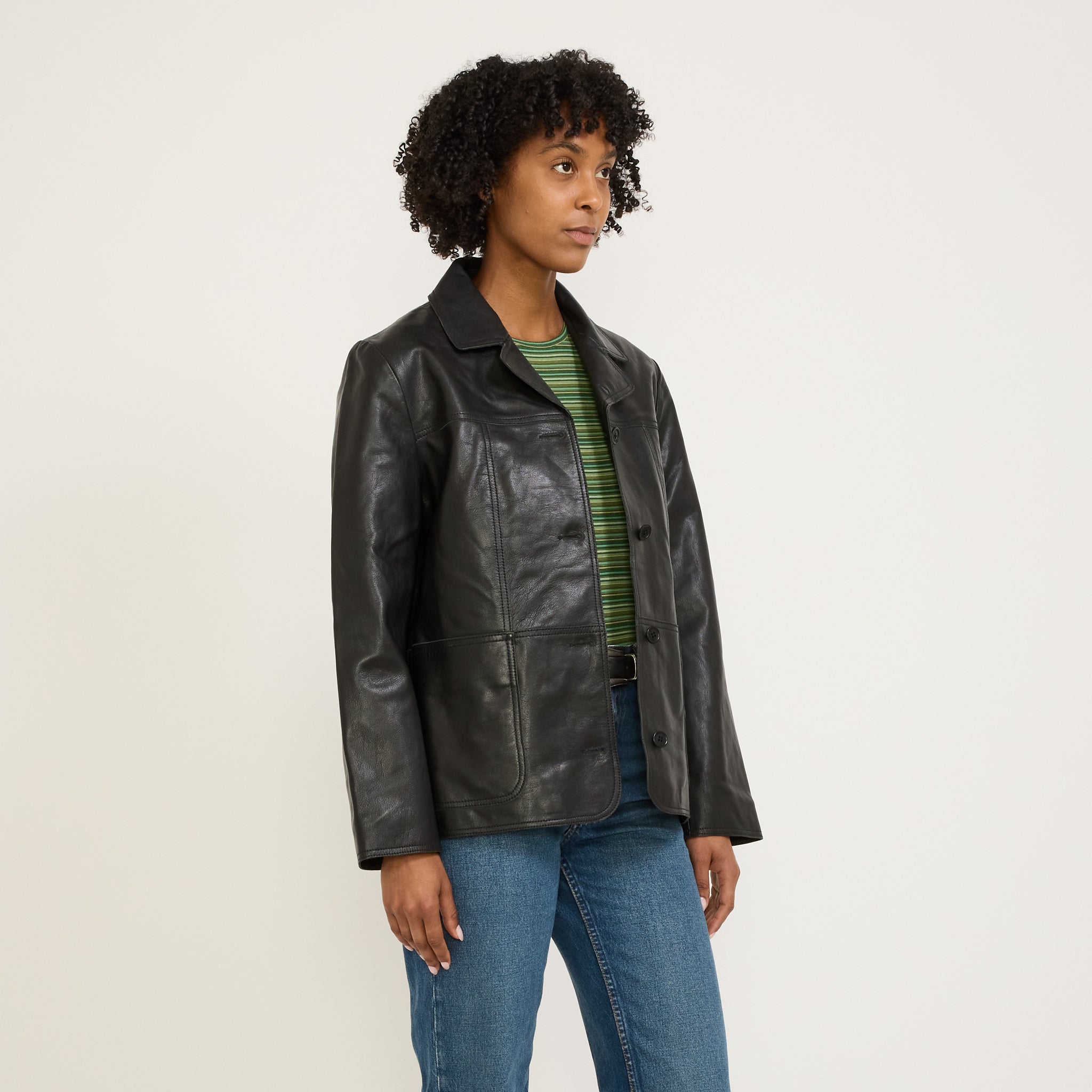 Nudie Jeans Co. | Saga Leather Blazer Black | Maplestore