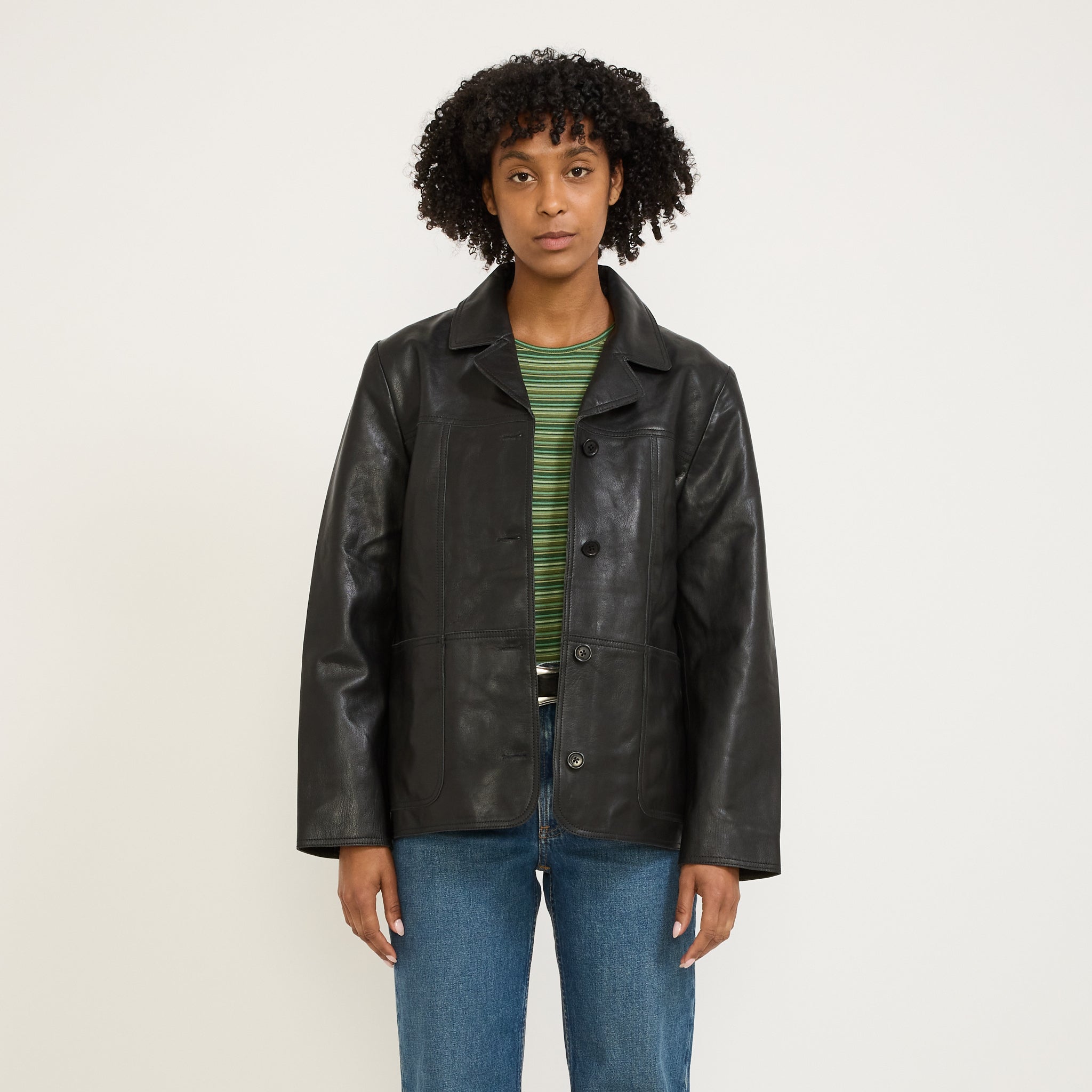 Nudie Jeans Co. | Saga Leather Blazer Black | Maplestore
