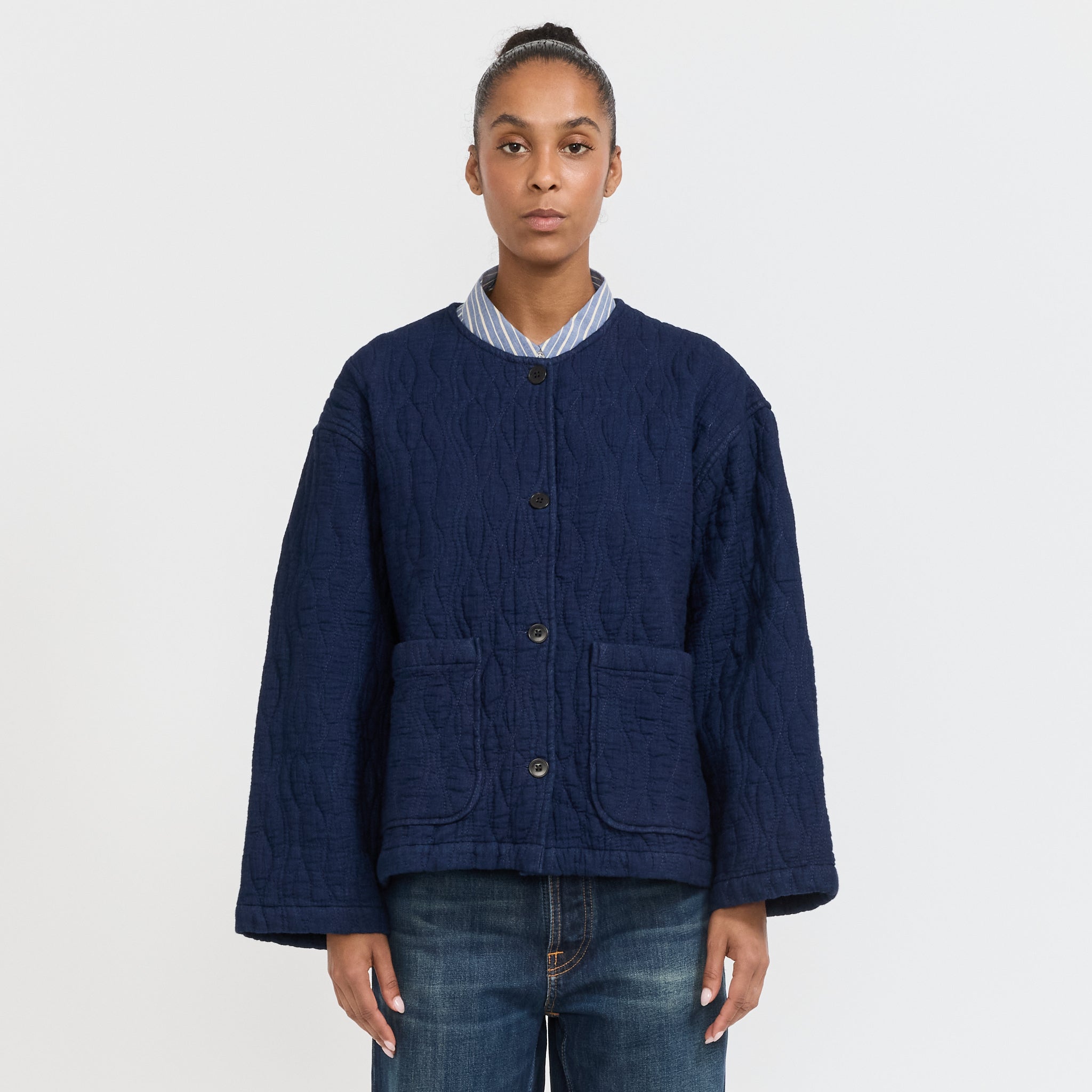 Sandra Jacket Indigo Quilt Blue | Nudie Jeans Co. at Maplestore