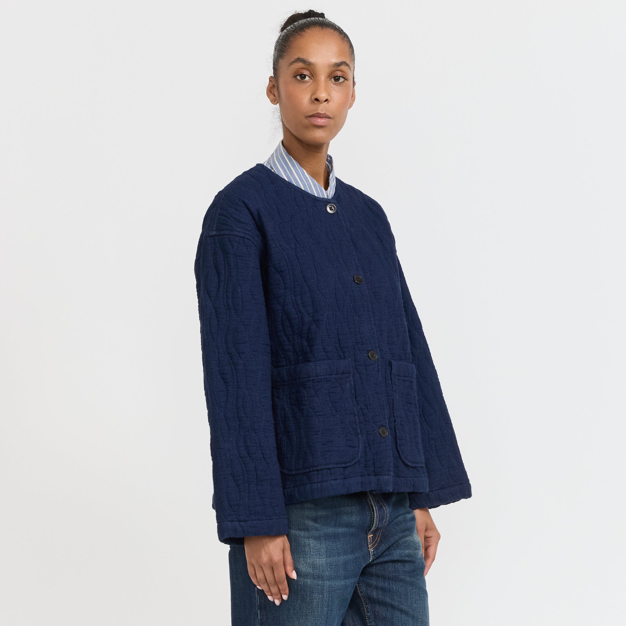Nudie Jeans Co. | Sandra Jacket Indigo Quilt Blue | Maplestore
