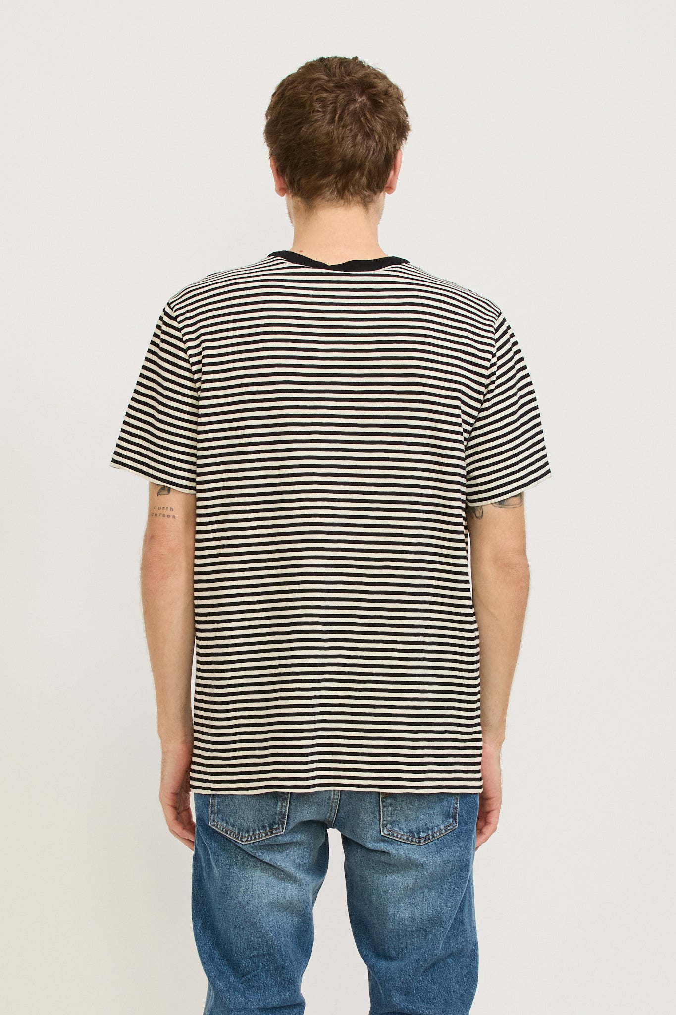 Nudie Jeans Co. | Roy Slub Stripe T-Shirt Ecru/Black | Maplestore