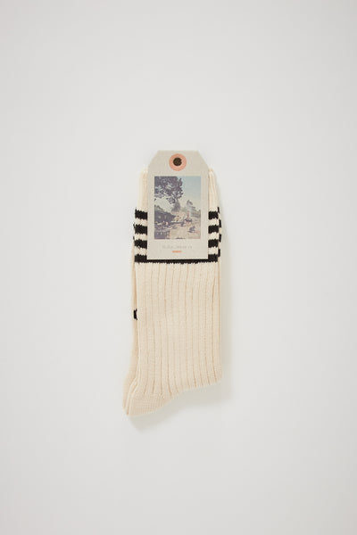 Nudie Jeans Co. | Women Tennis Socks Stripe Off White/Black | Maplestore