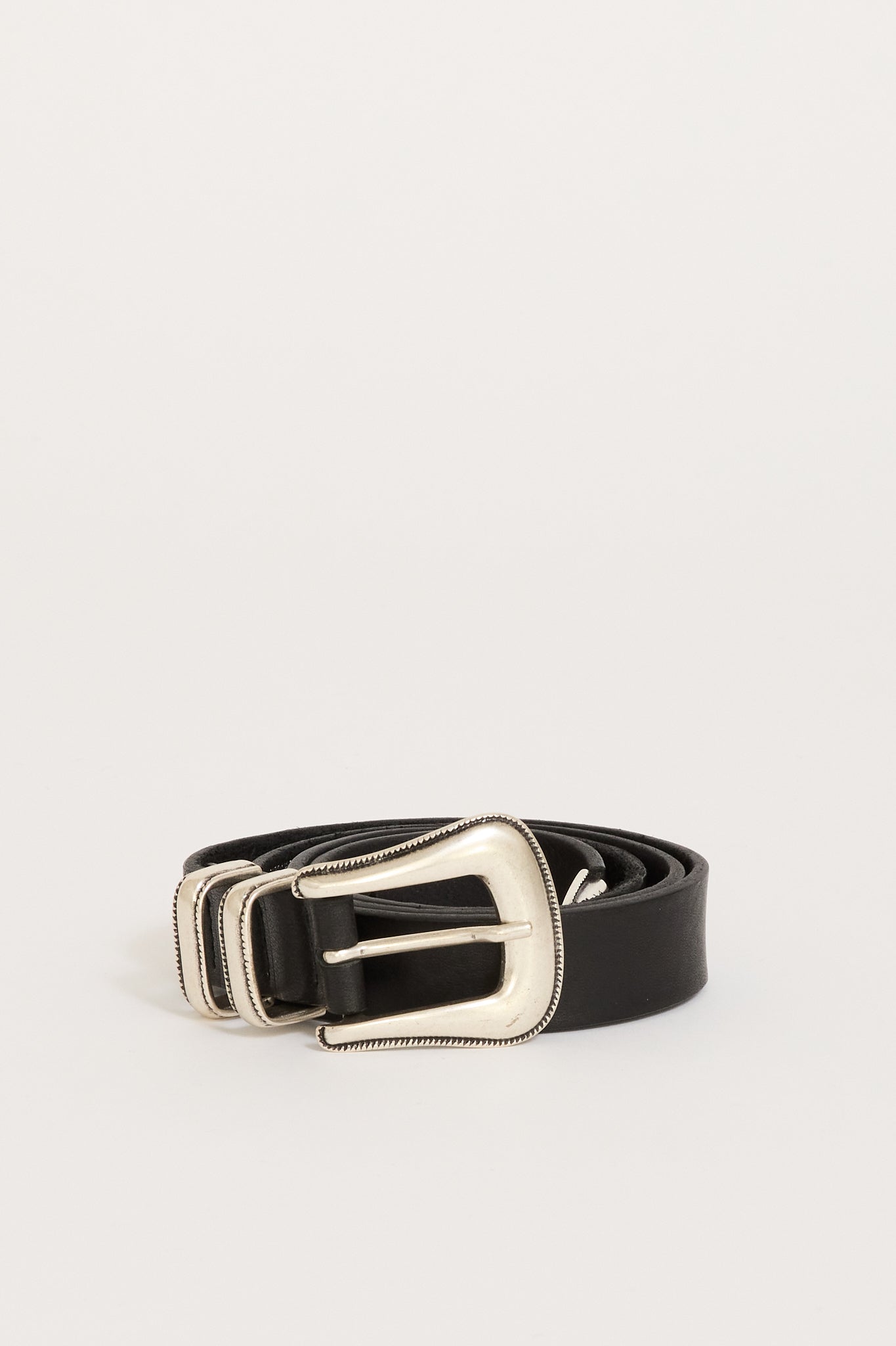 Western Silver Belt Black