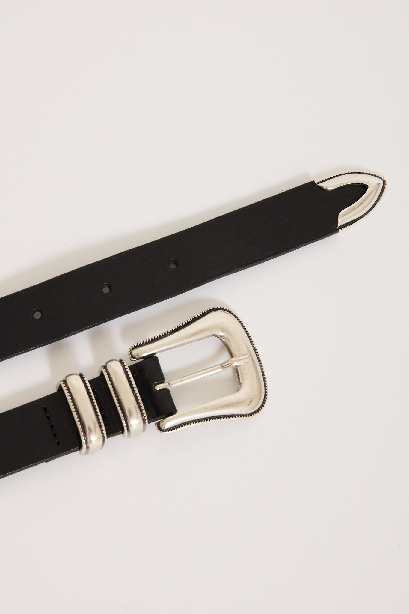 Western Silver Belt Black