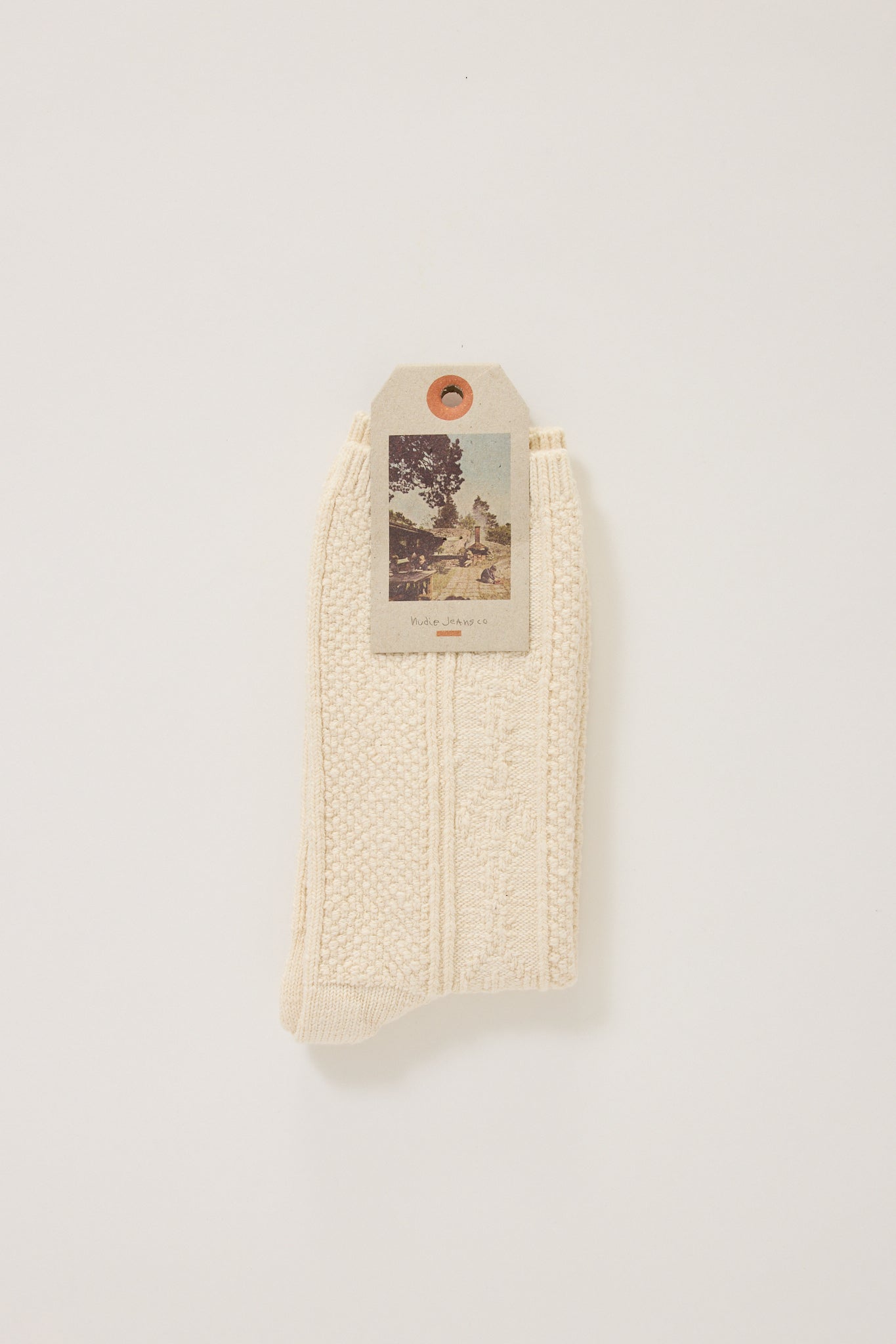 Nudie Jeans Co. | Womens Cable Socks Off White | Maplestore