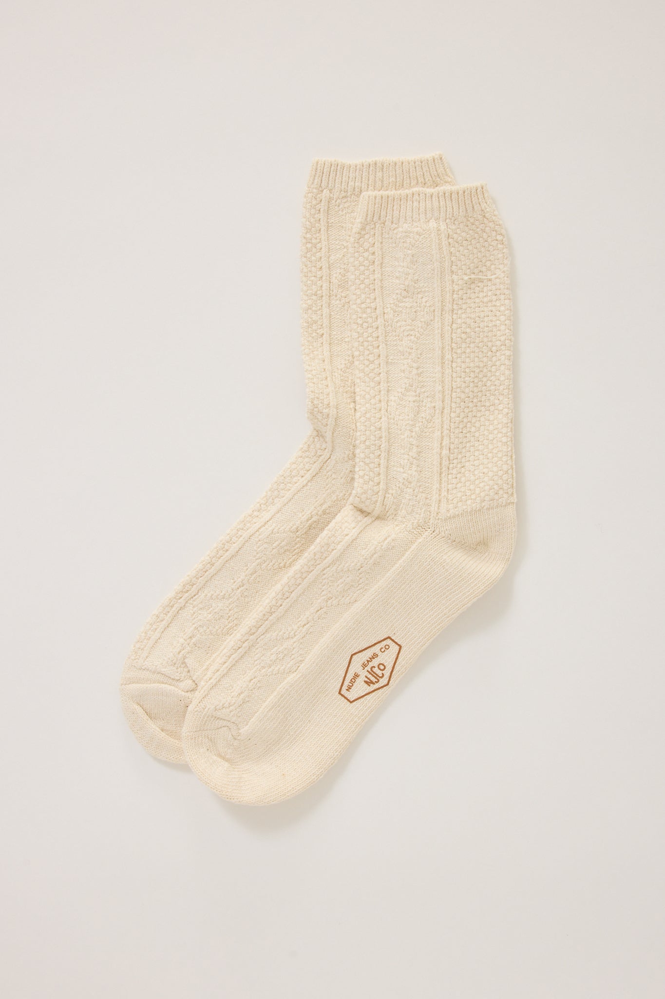 Nudie Jeans Co. | Womens Cable Socks Off White | Maplestore