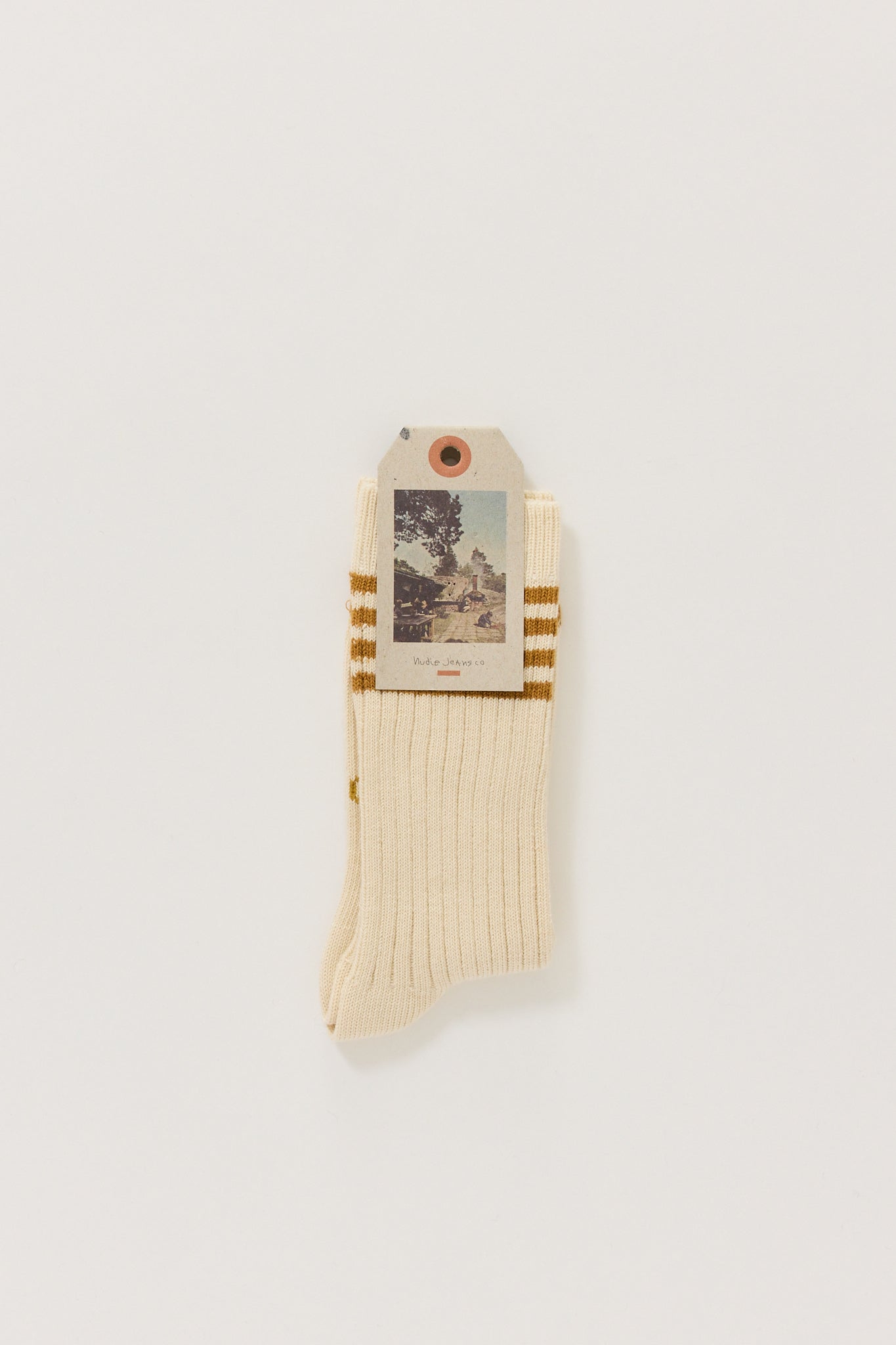 Nudie Jeans Co. | Women Tennis Socks Stripe Ochre | Maplestore