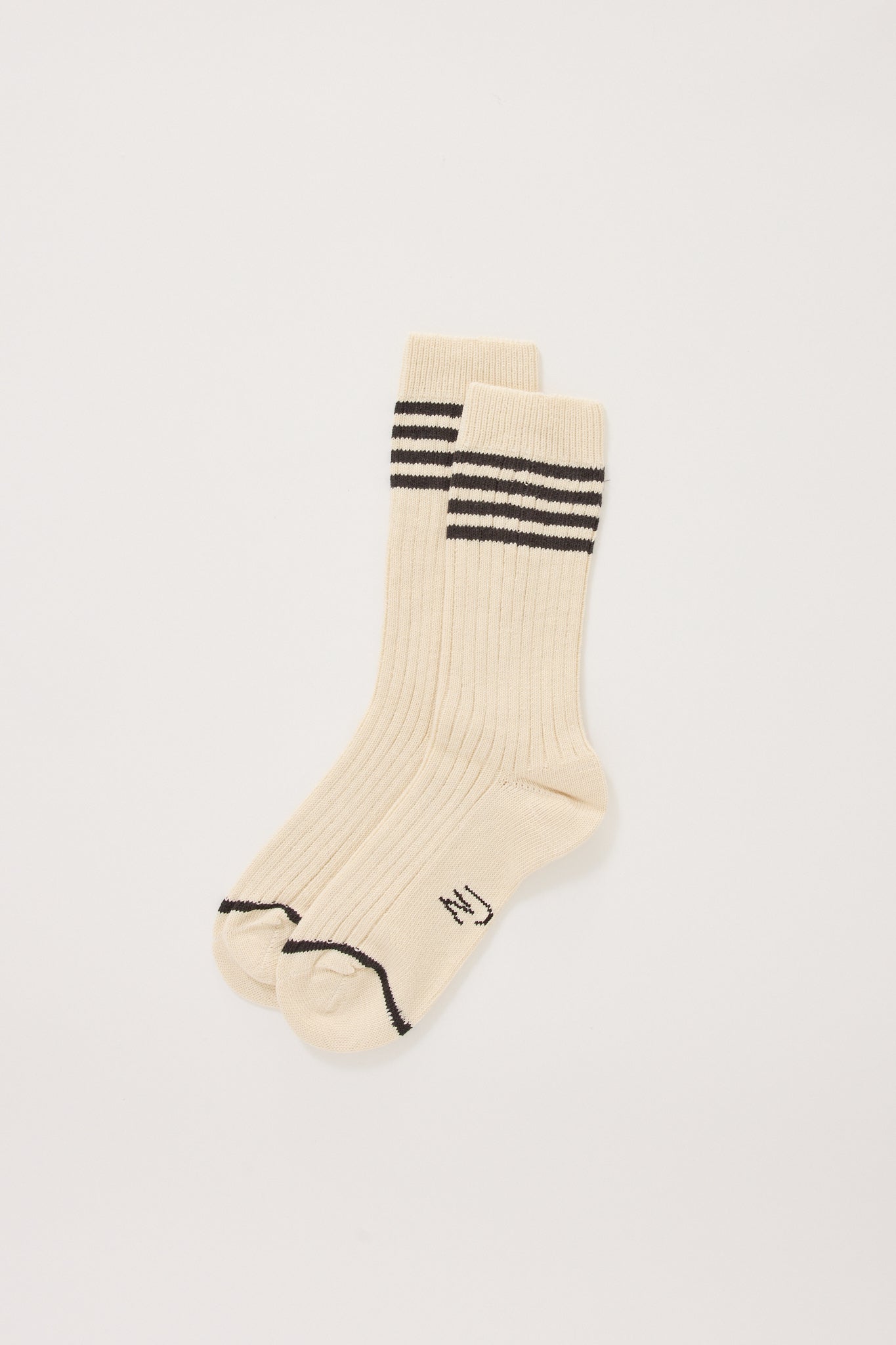 Women Tennis Socks Stripe Off White/Black