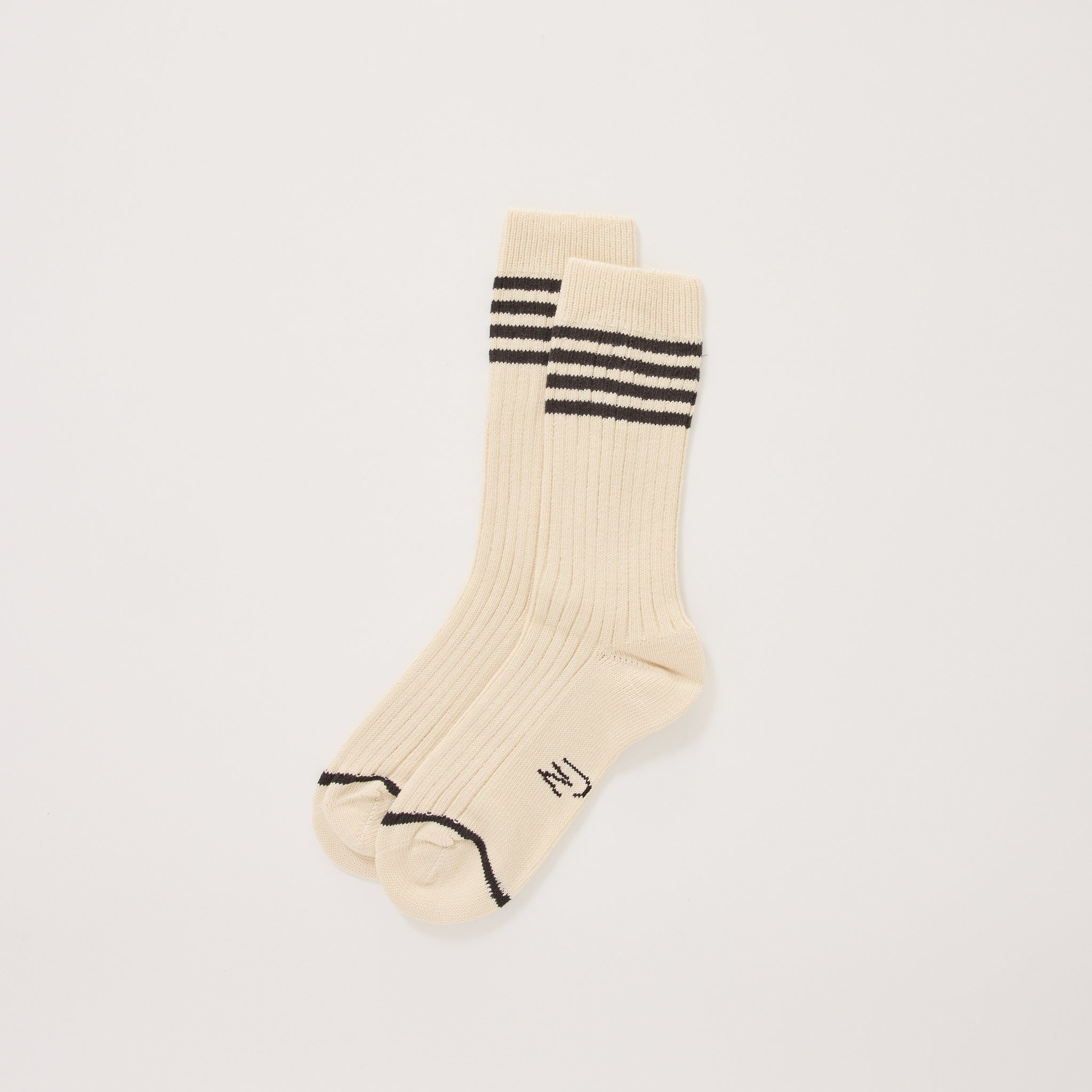 Women Tennis Socks Stripe Off White/Black