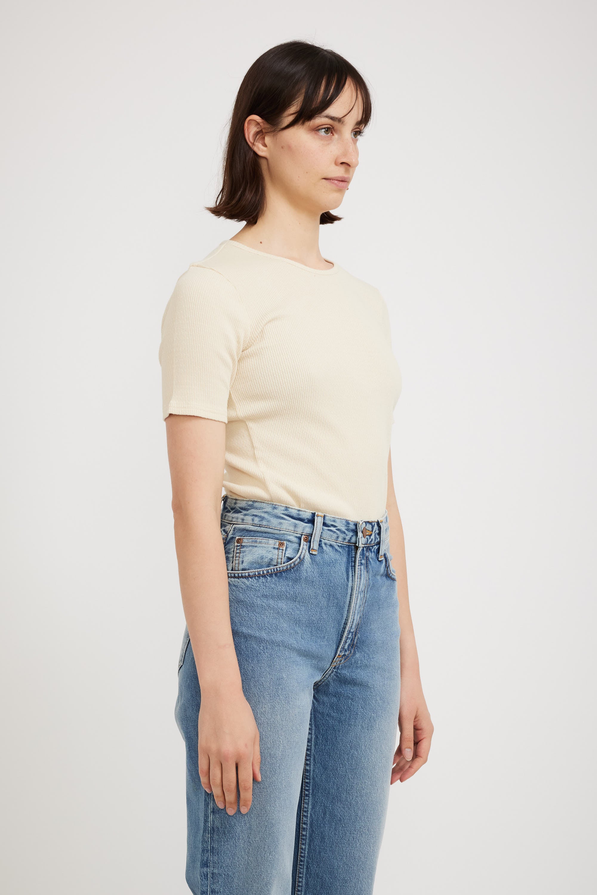 Nudie | Jossan Rib T-Shirt Egg White | Maplestore