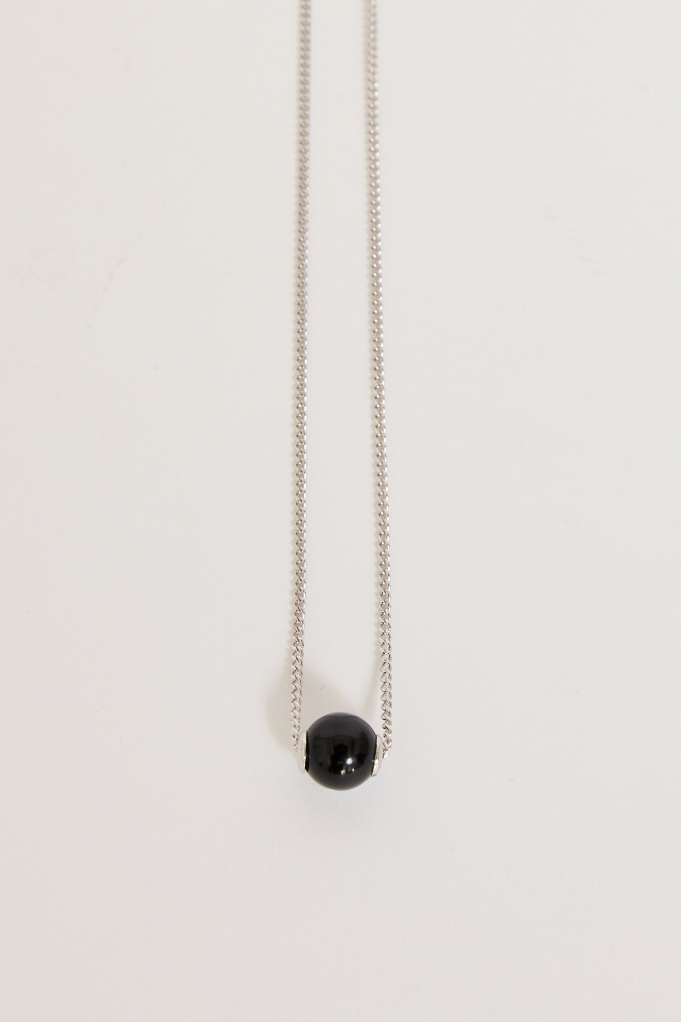 Numbering | Onyx Bead Pendant Necklace Black | Maplestore