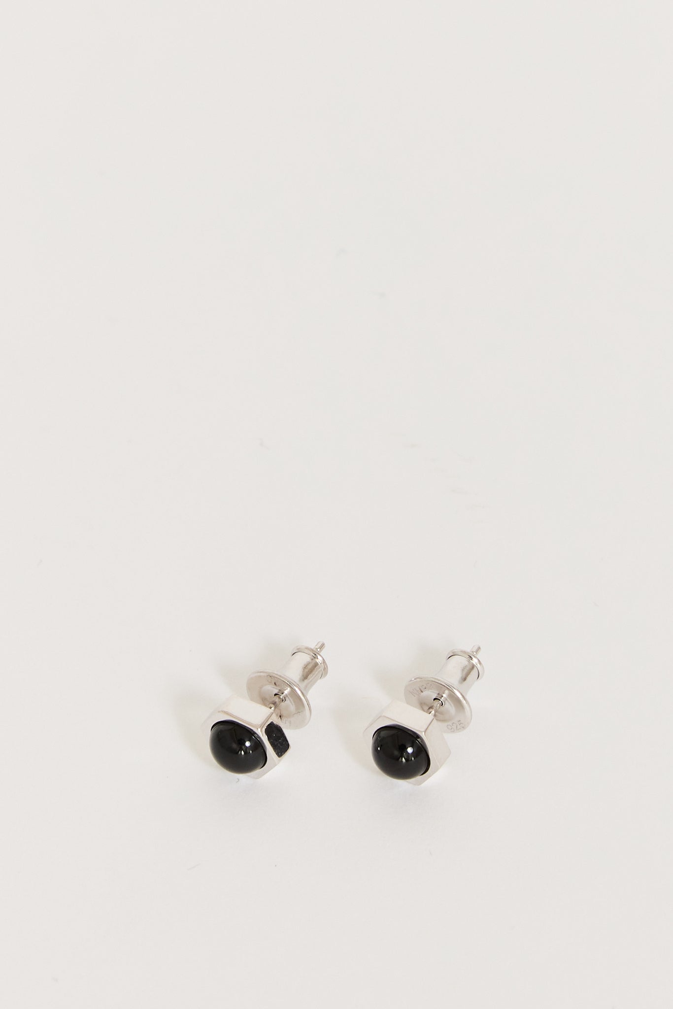 Numbering | Crown Stud Earrings Onyx | Maplestore