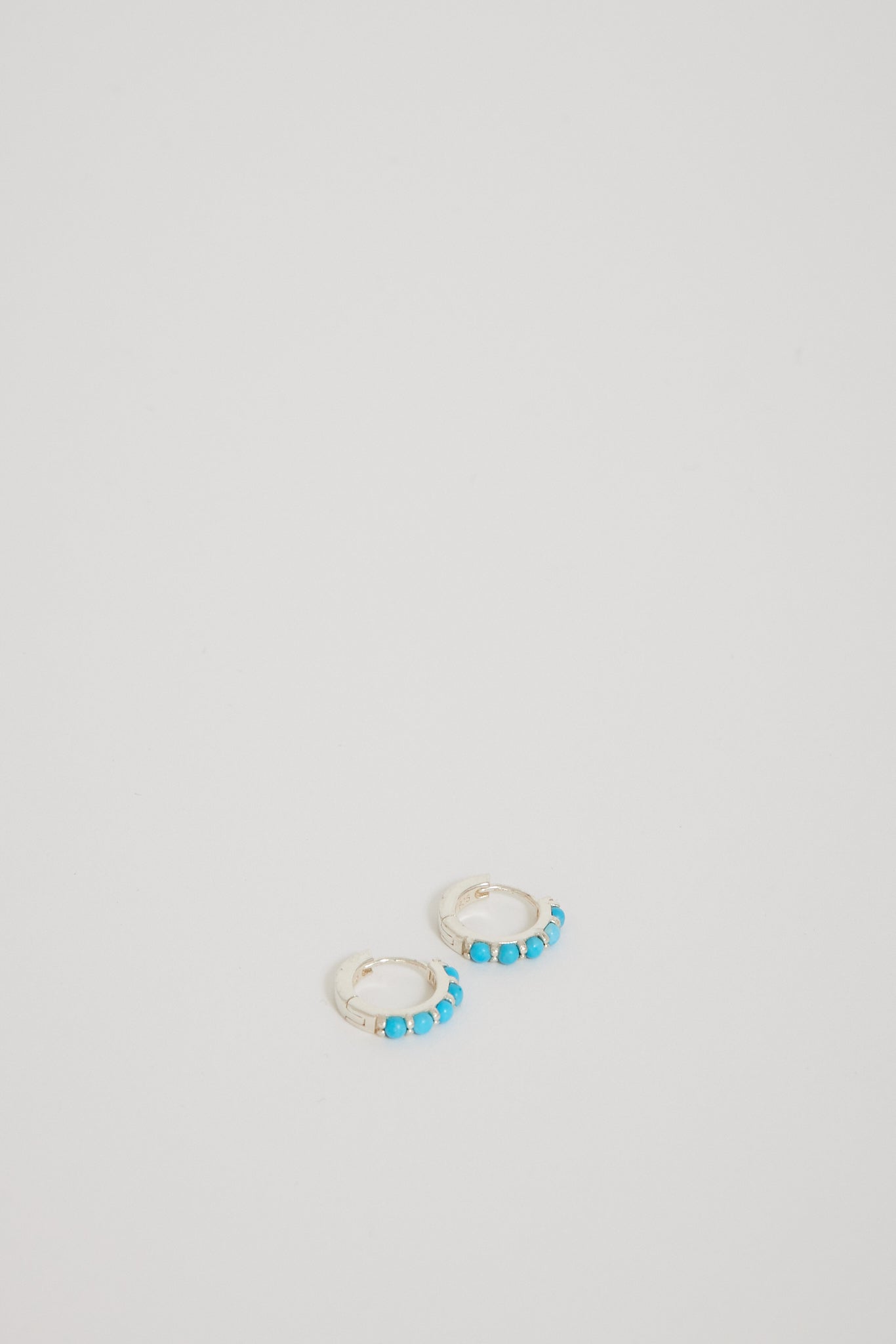 Numbering | Turquoise One Touch Hoop Earrings | Maplestore