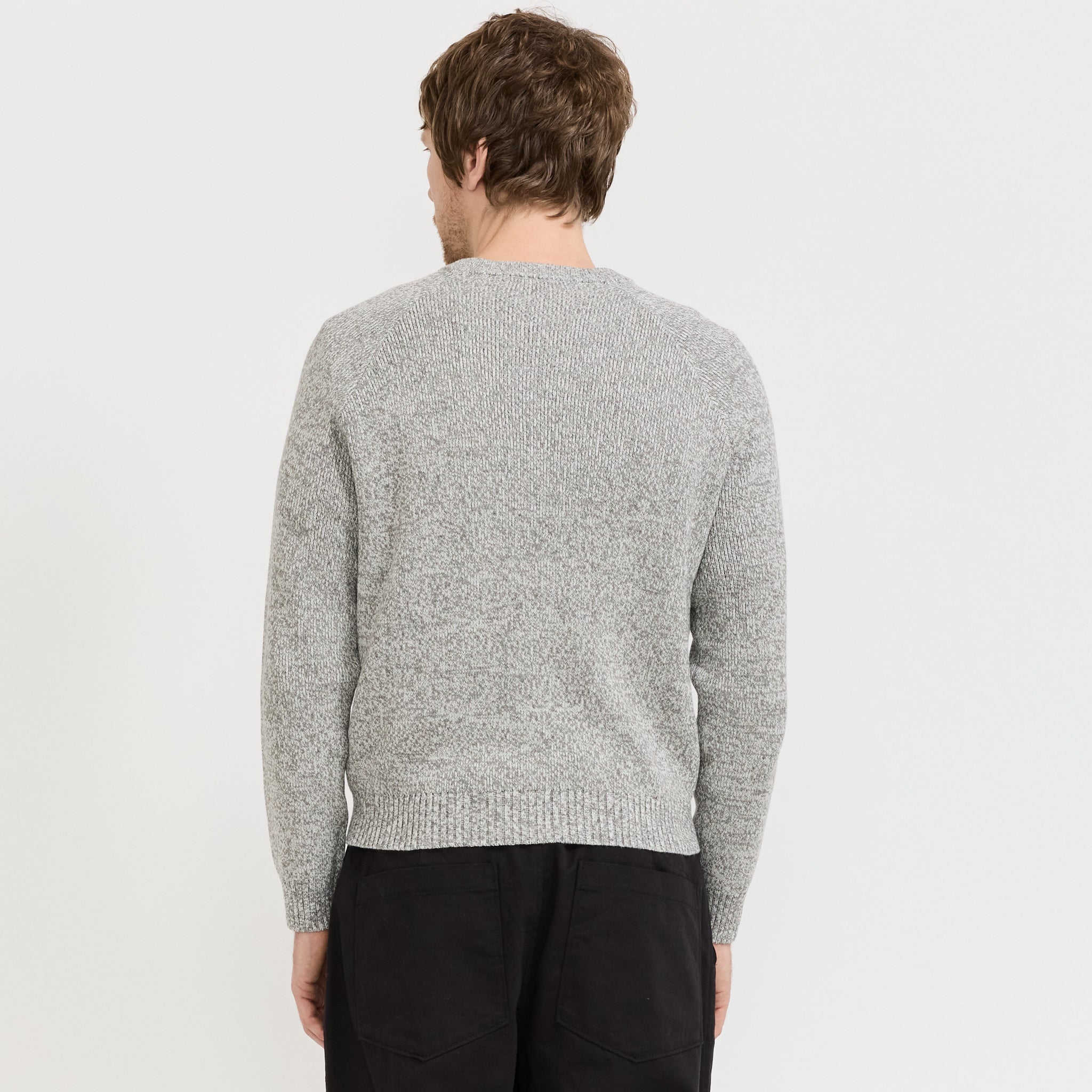 V-Neck Heather Knit Ash