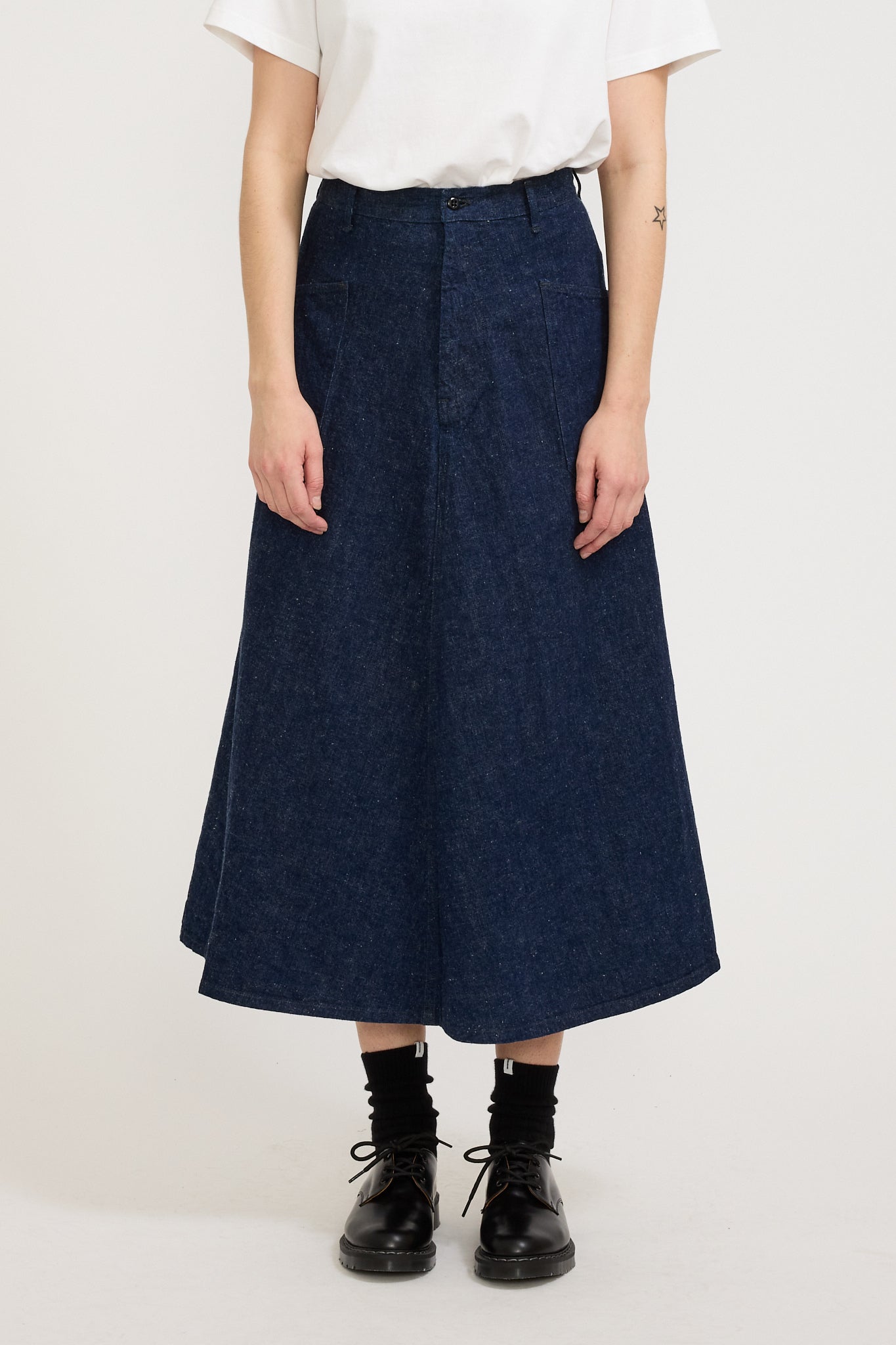 Orslow | US Navy Side Seamless Denim Long Skirt | Maplestore