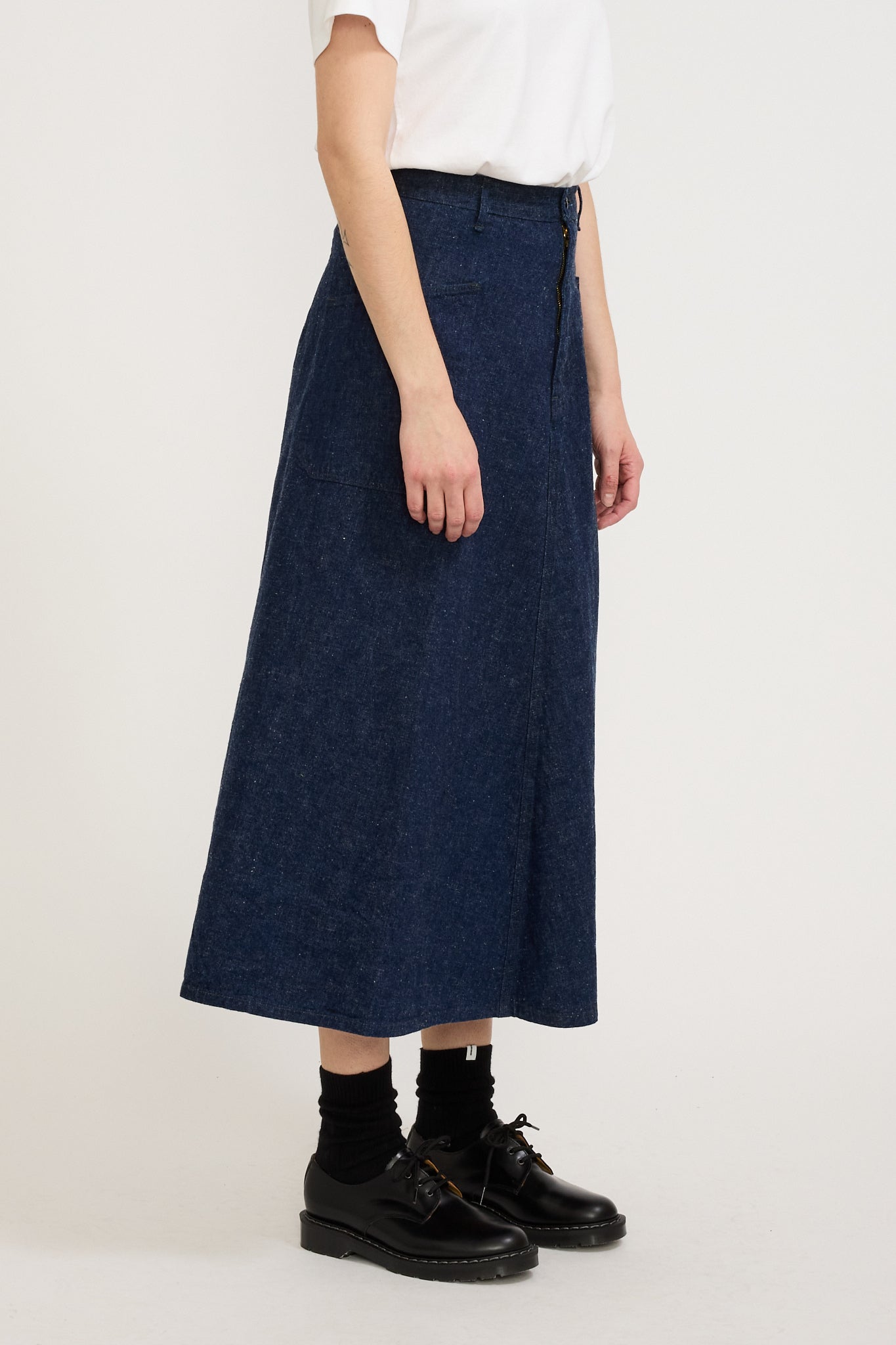 Orslow | US Navy Side Seamless Denim Long Skirt | Maplestore