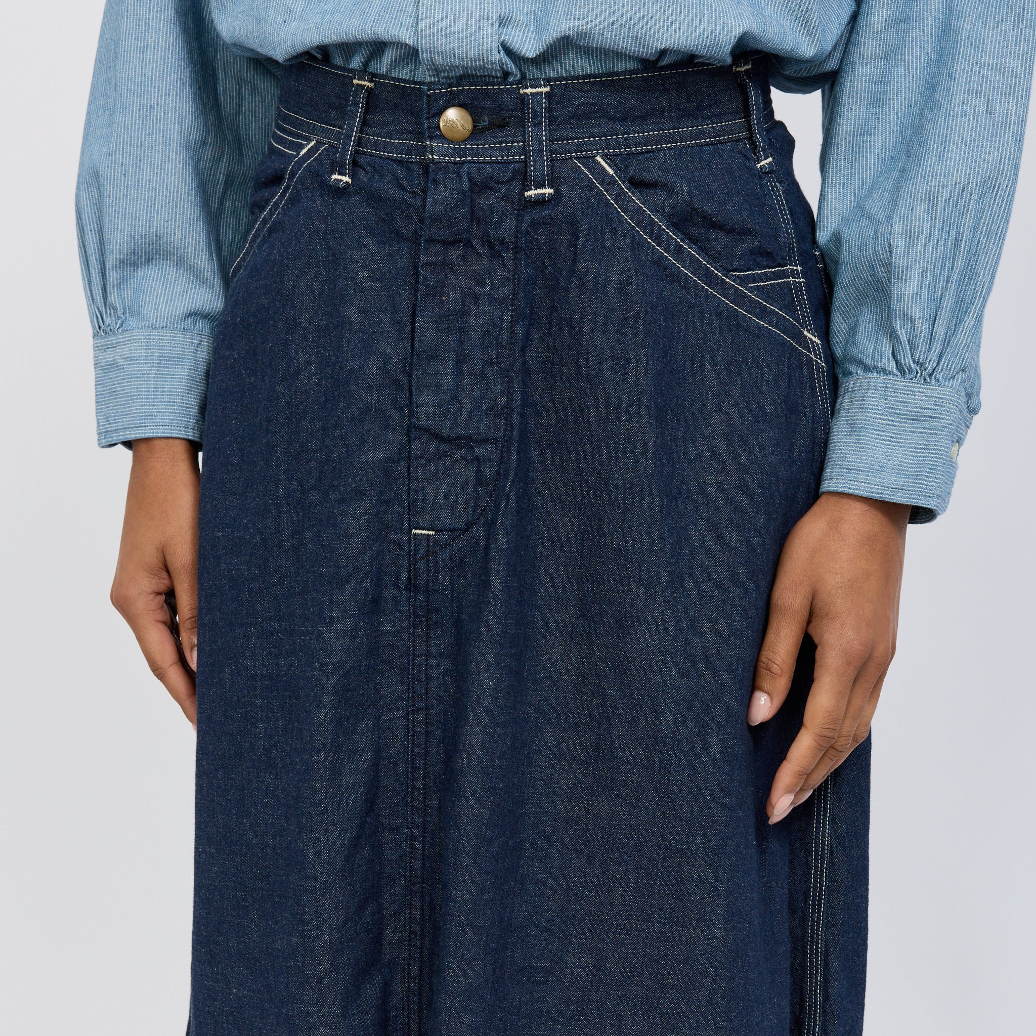 30's Painter Long Denim Skirt One Wash