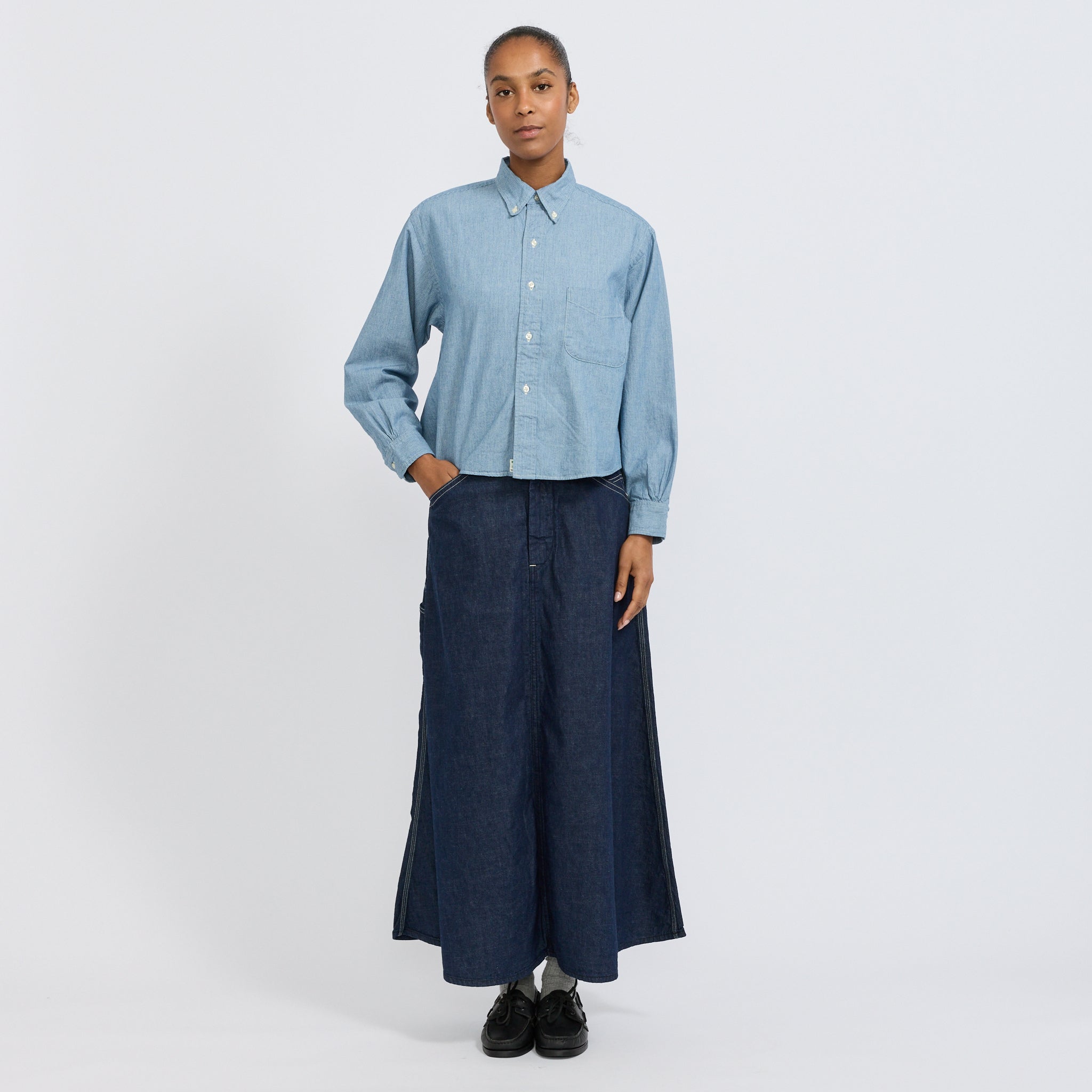 Short Button Down Shirt Hickory