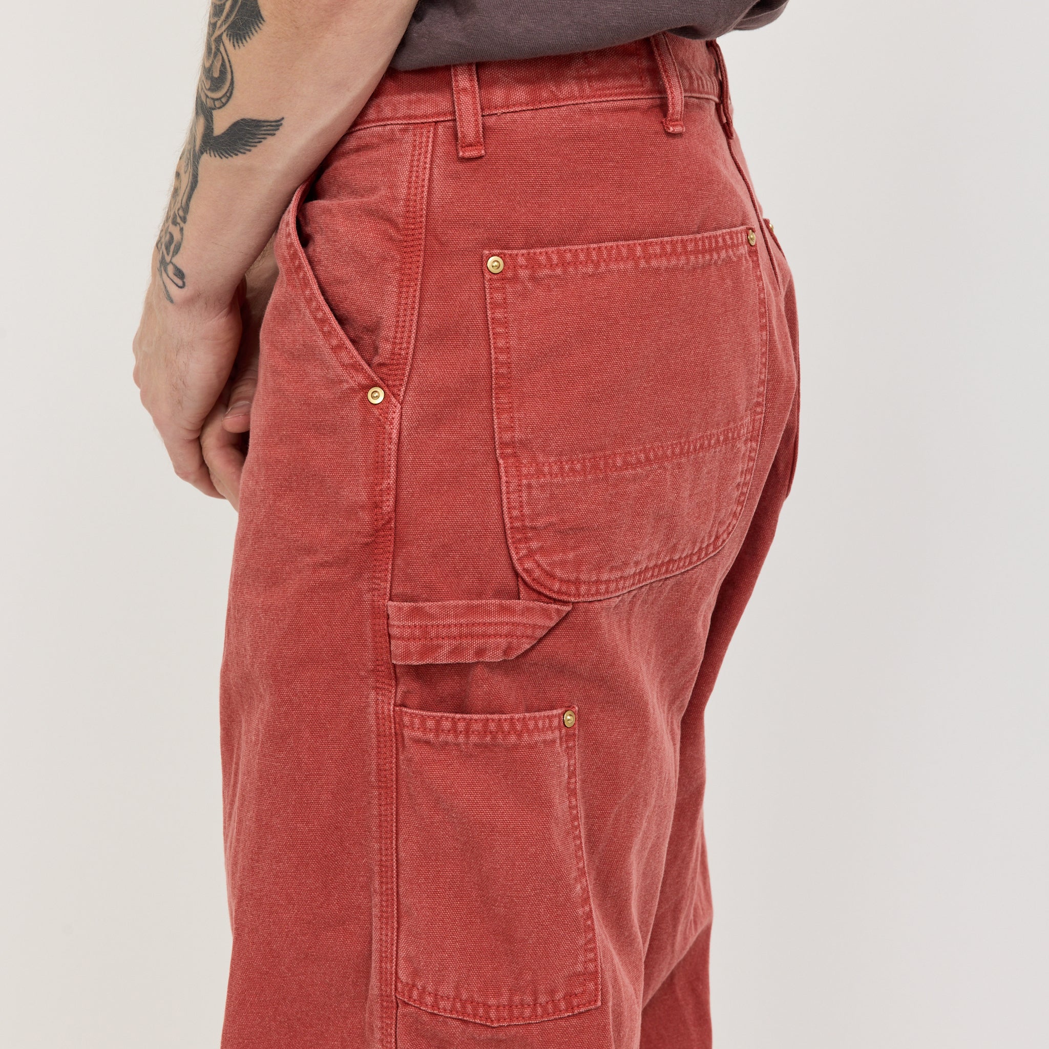 Dad's Fit Oxford Painter Pants Red