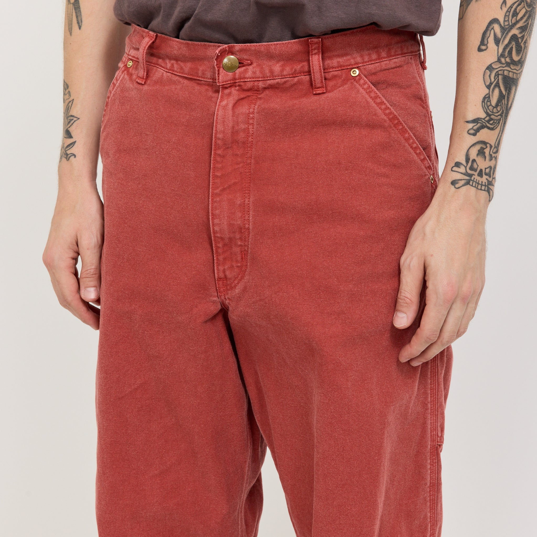 Dad's Fit Oxford Painter Pants Red