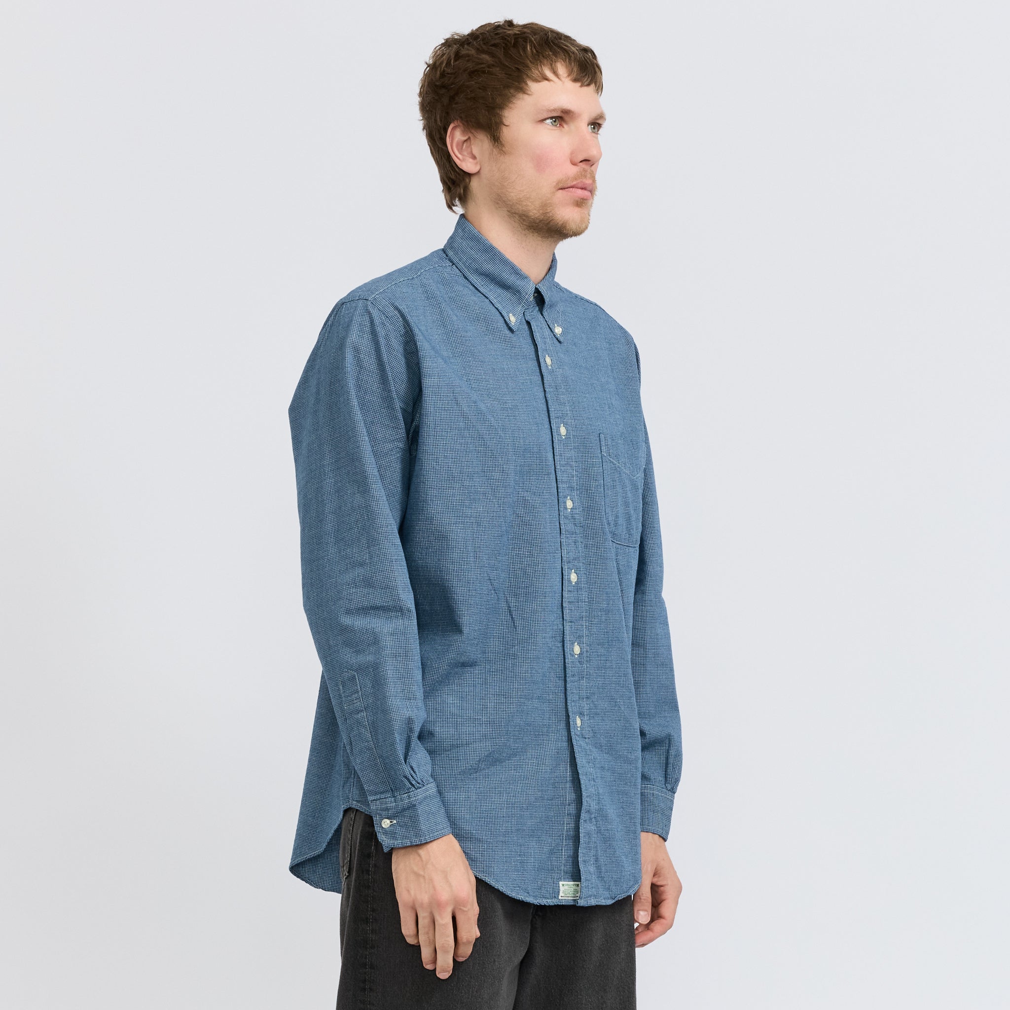 Standard Button Down Shirt Check Chambray