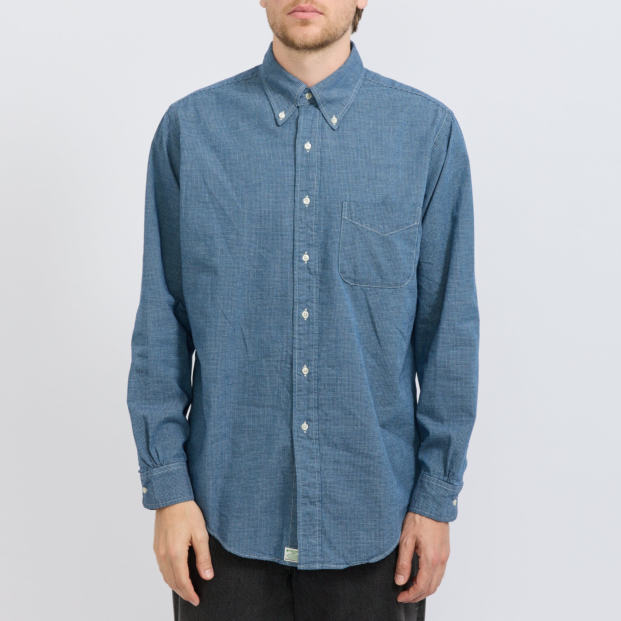 Standard Button Down Shirt Check Chambray
