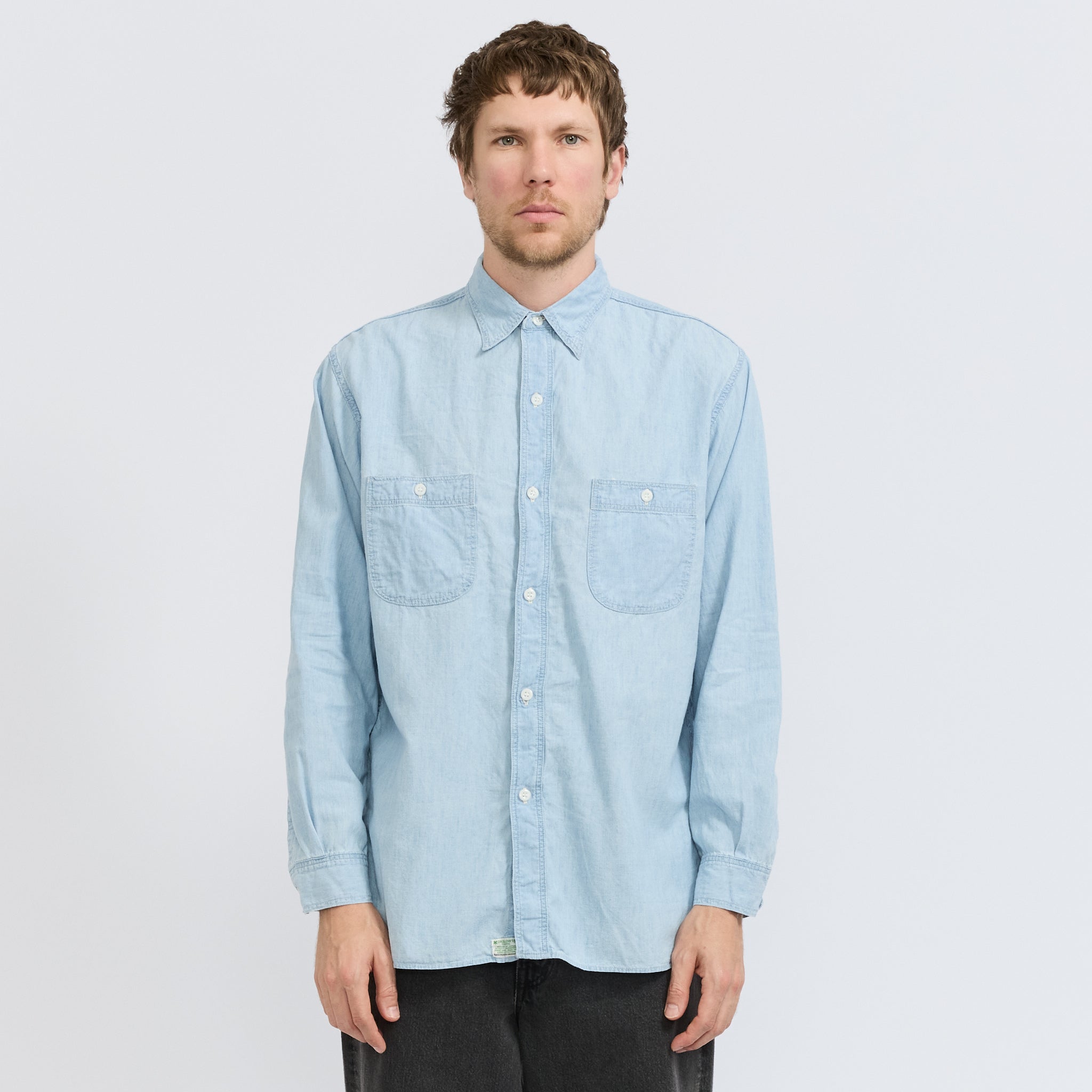 Relax Fit Chambray Work Shirt Chambray Bleached