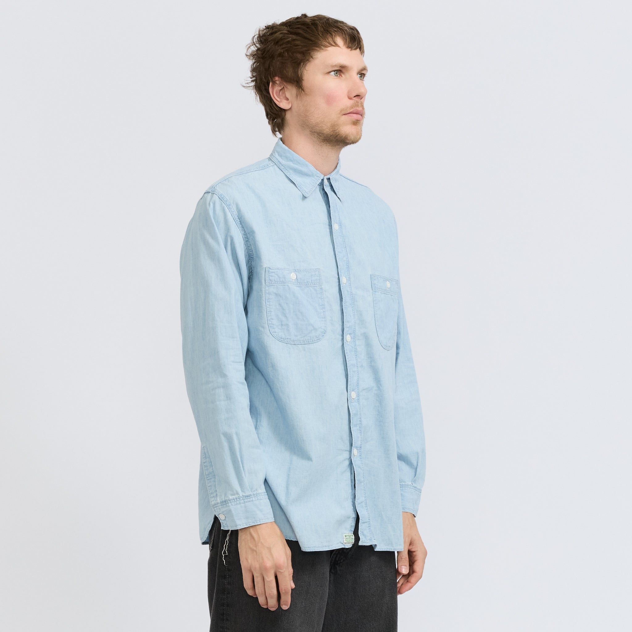 Relax Fit Chambray Work Shirt Chambray Bleached