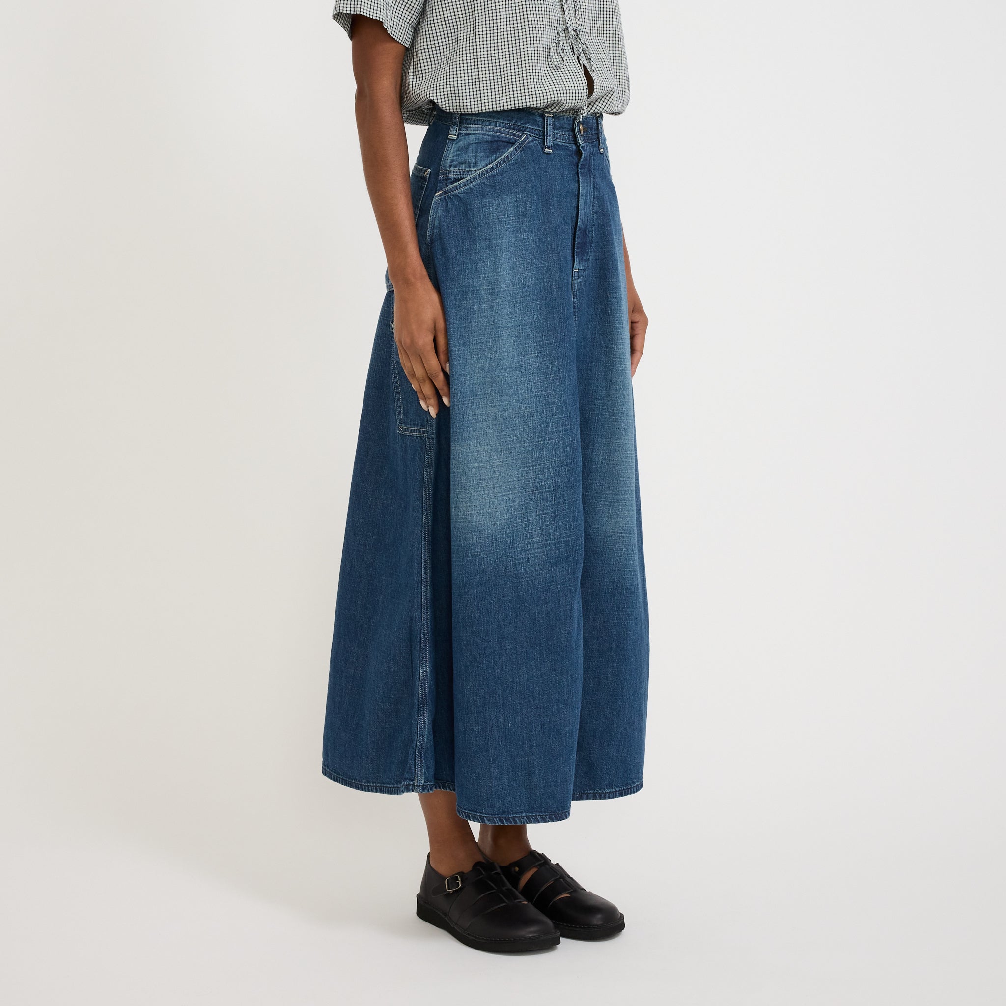 30's Painter Long Denim Skirt