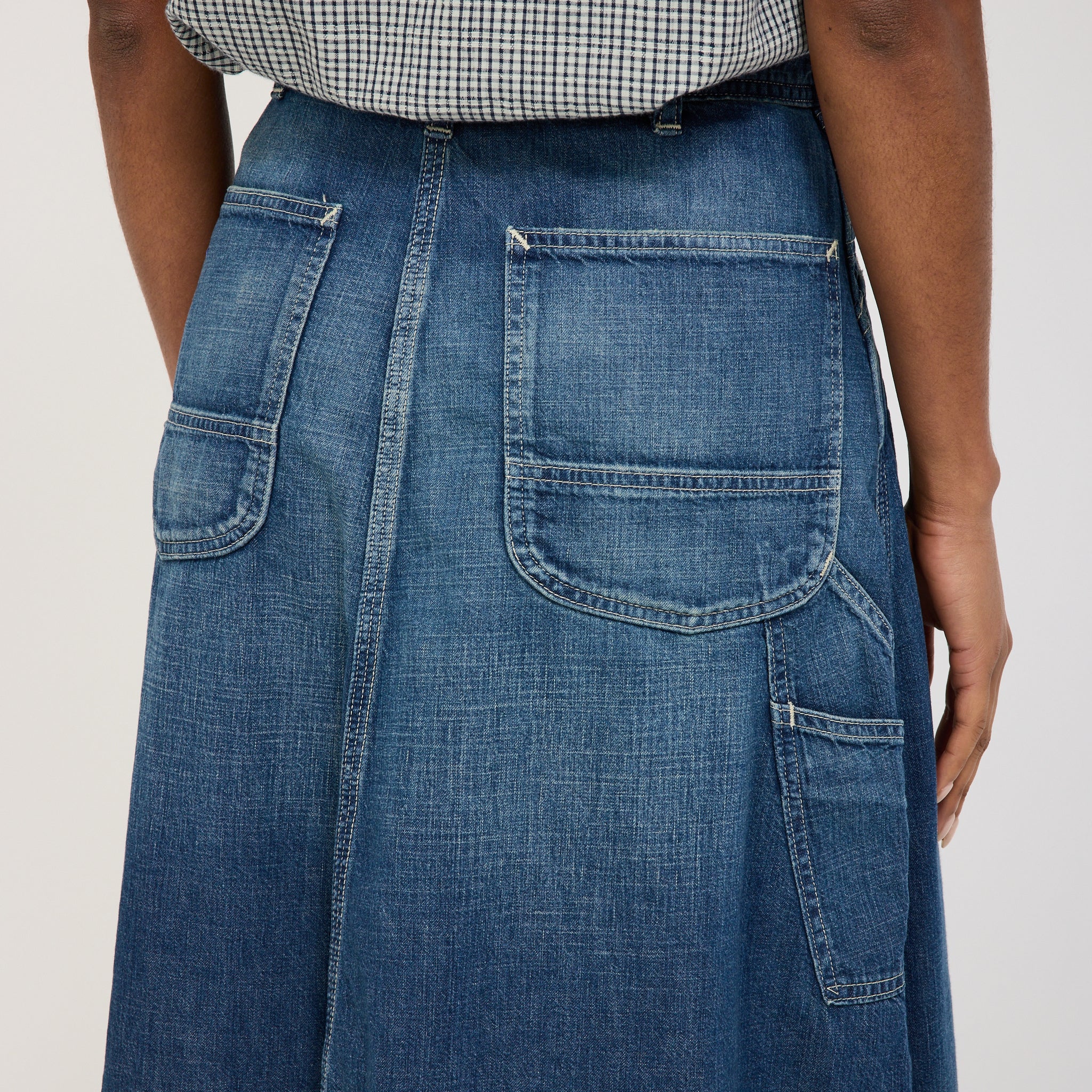 30's Painter Long Denim Skirt