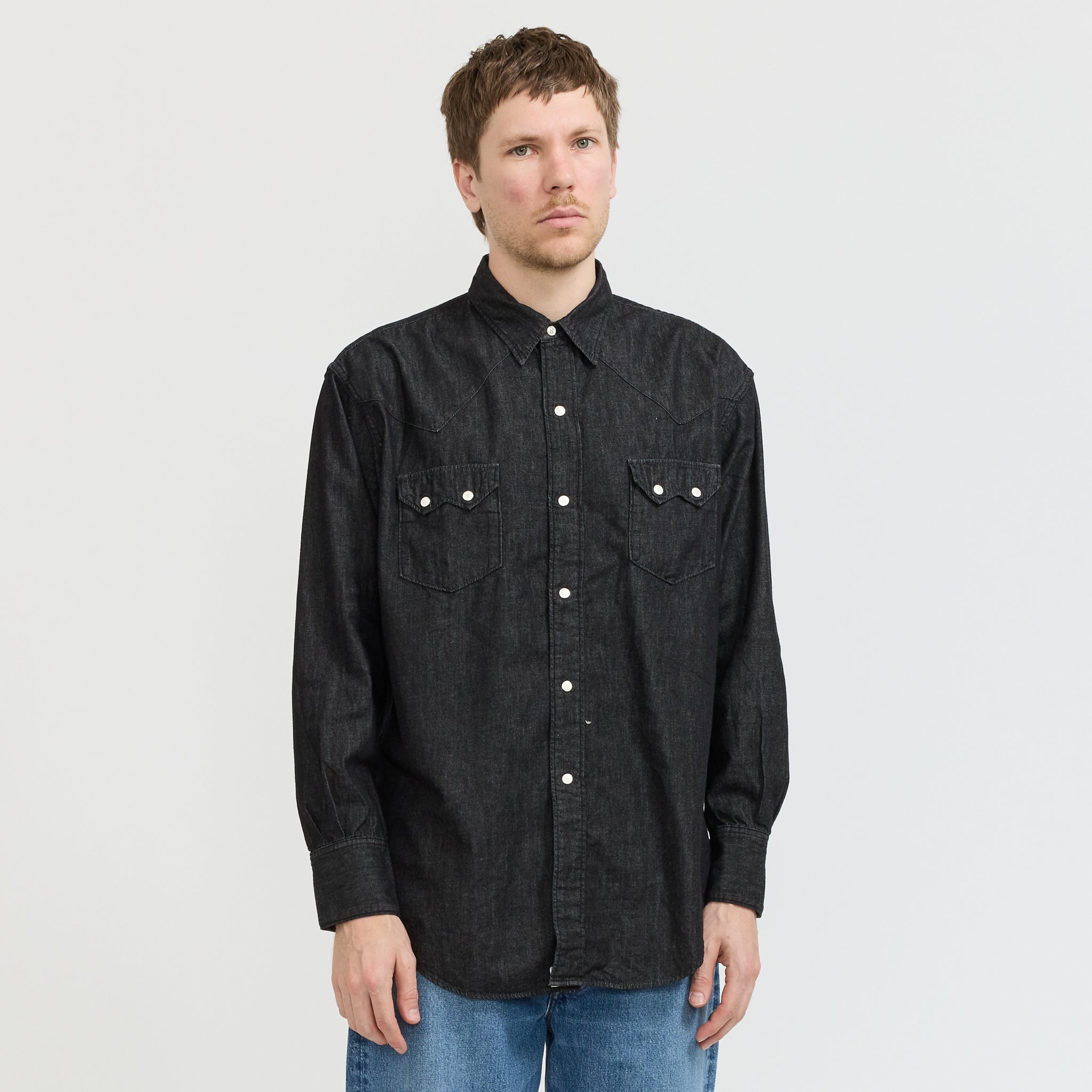 Black Denim Western Shirt