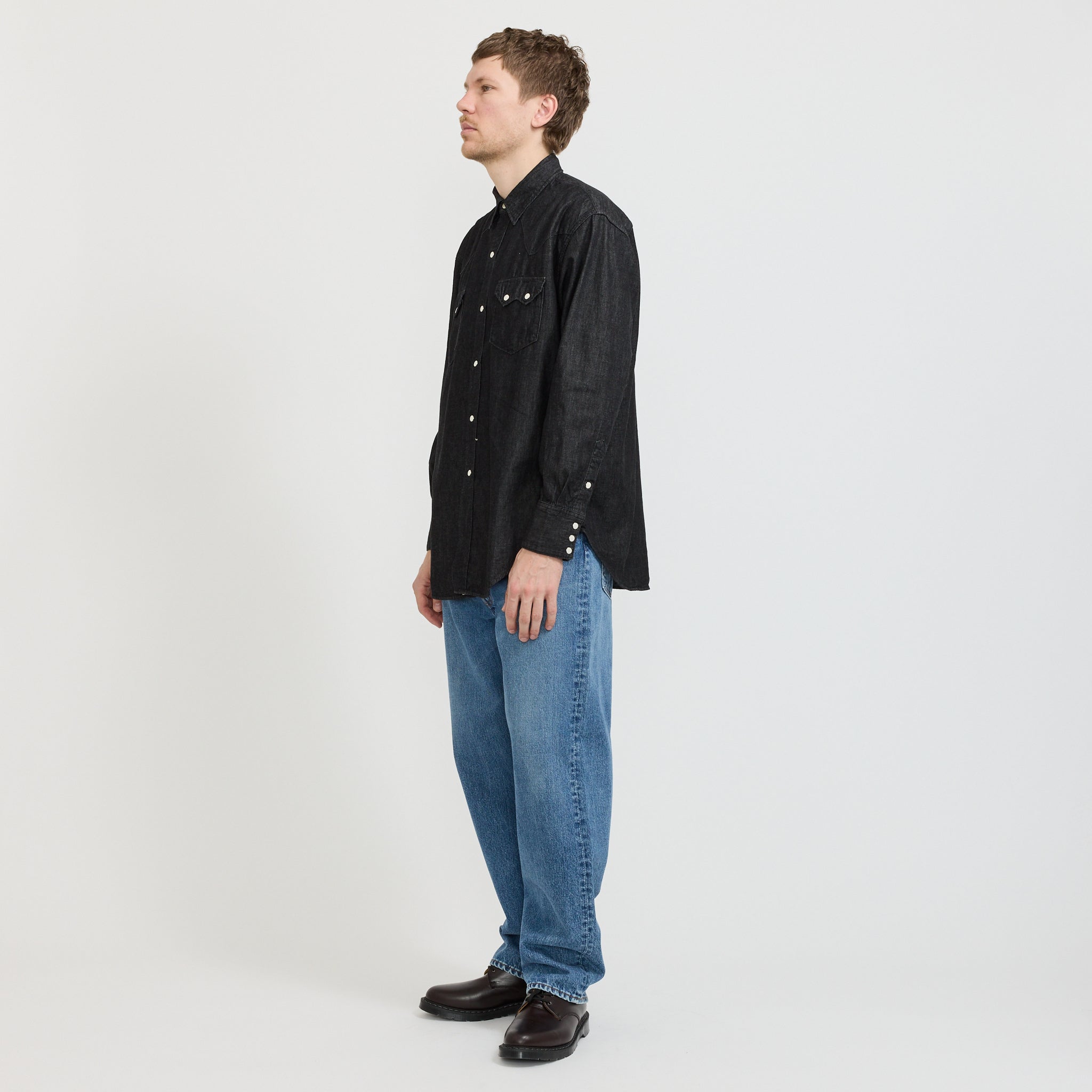 Black Denim Western Shirt