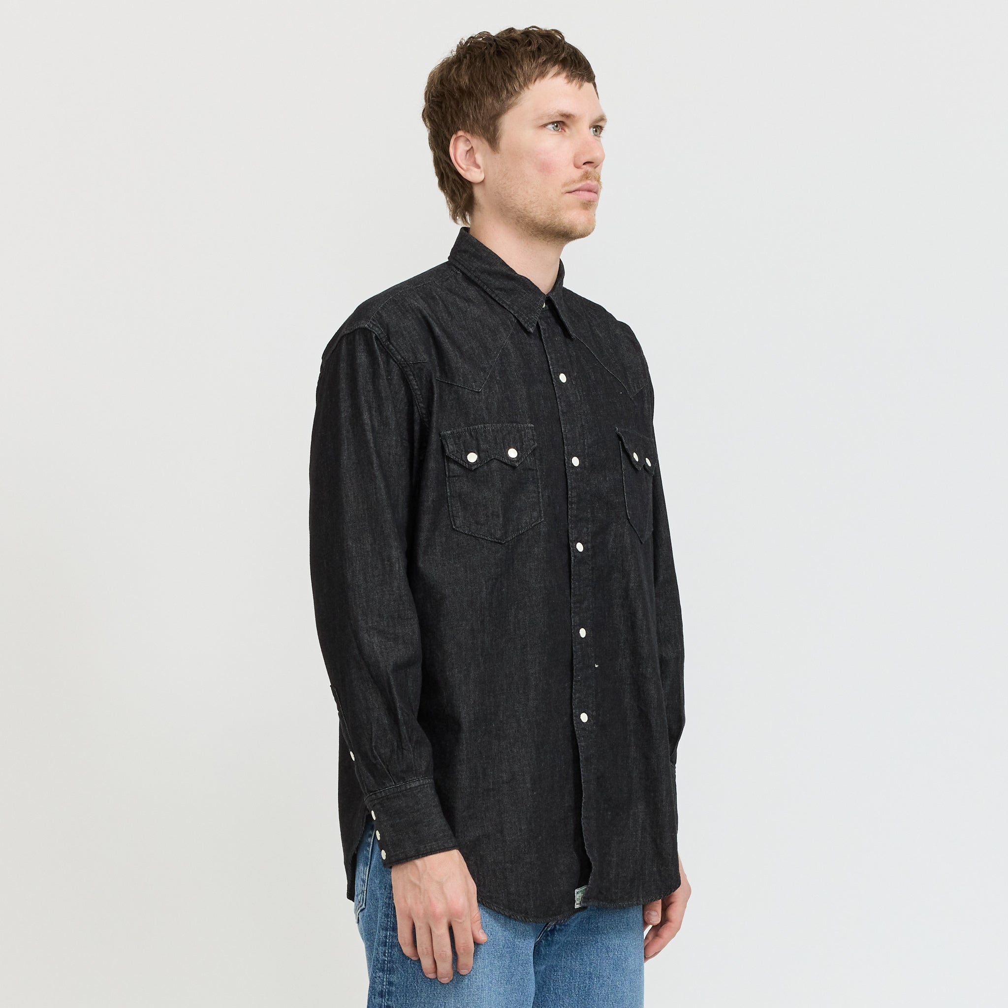 Black Denim Western Shirt