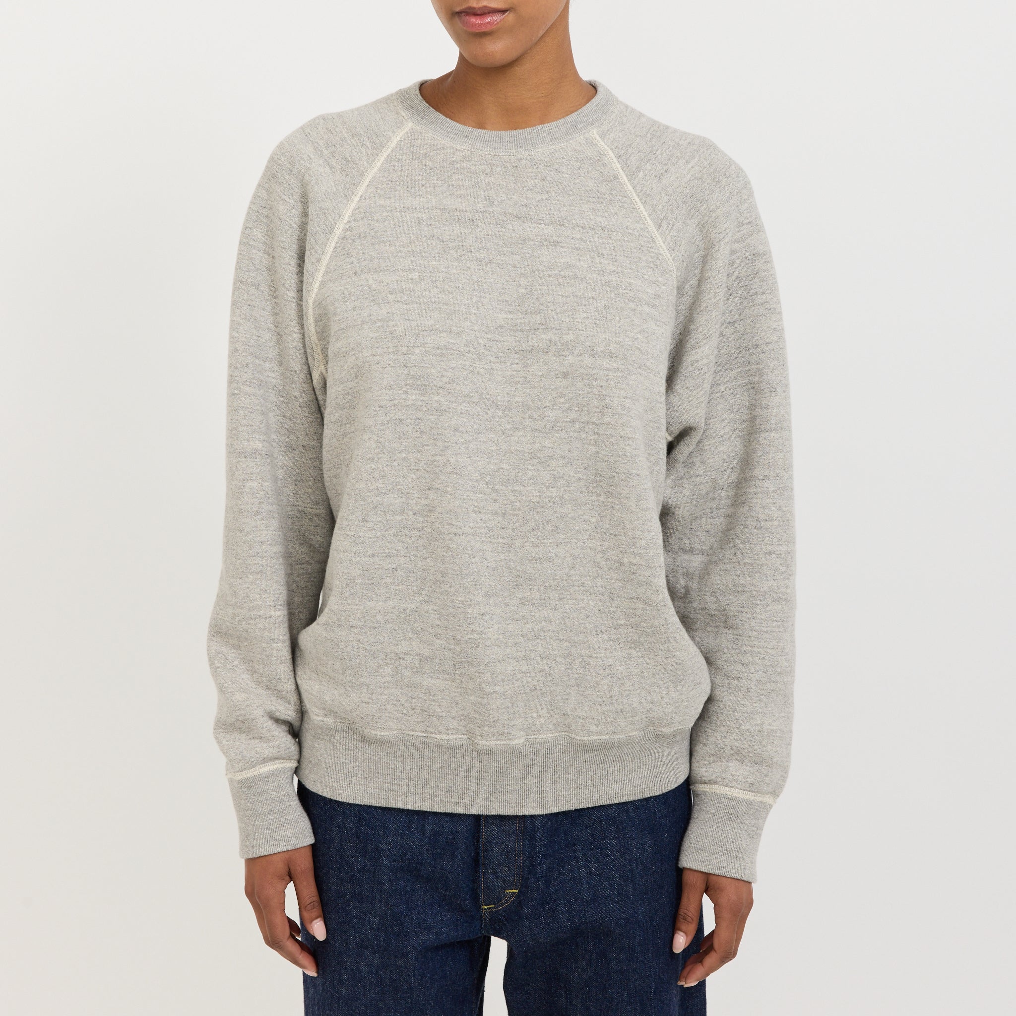 Crew Neck Sweat Shirt Heather Gray Womens