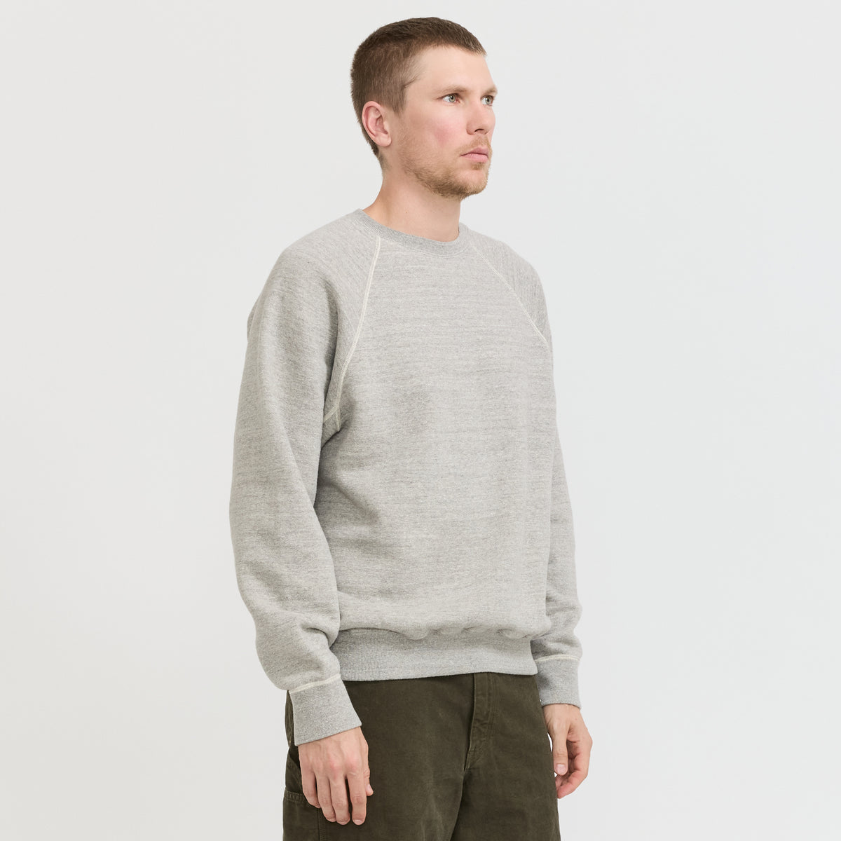 Orslow | Crew Neck Sweat Shirt Heather Gray | Maplestore