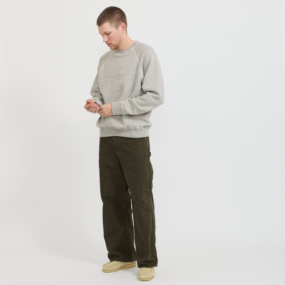 Orslow | Crew Neck Sweat Shirt Heather Gray | Maplestore